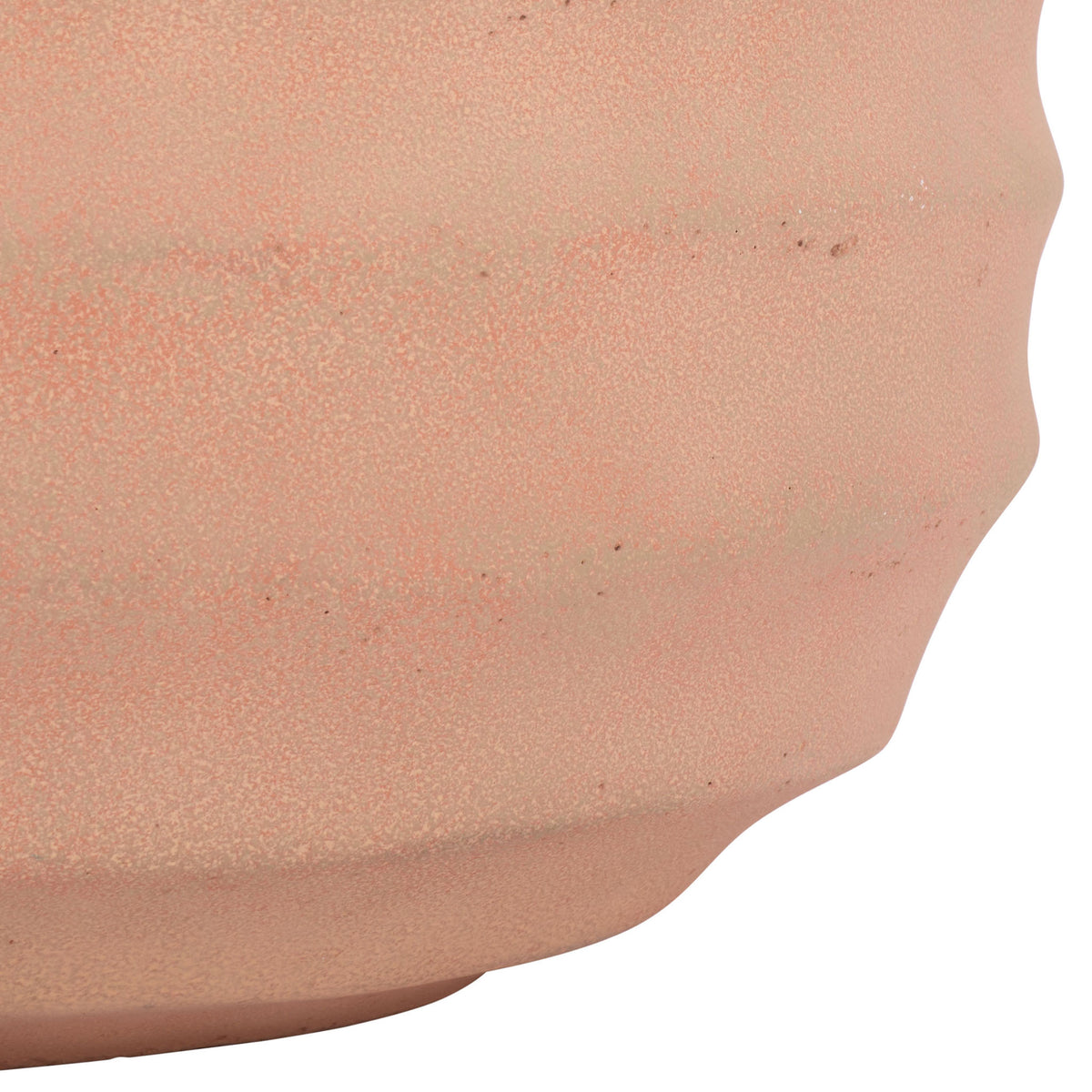 The terracotta planter tapers toward a rounded base beneath its rippled sides. || PAT1542D || leg_studio