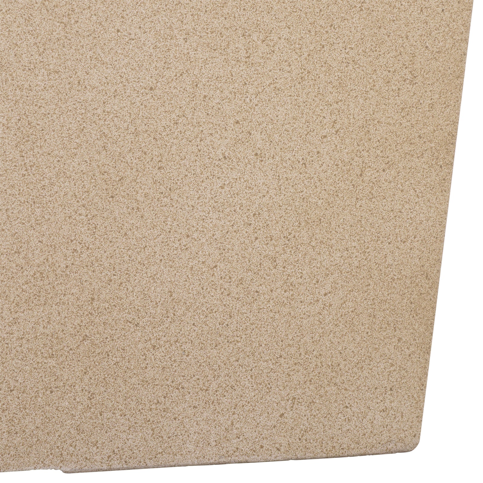 The beige planter's softly rounded lower edge highlights its natural, speckled finish. || PAT1544B || leg_studio