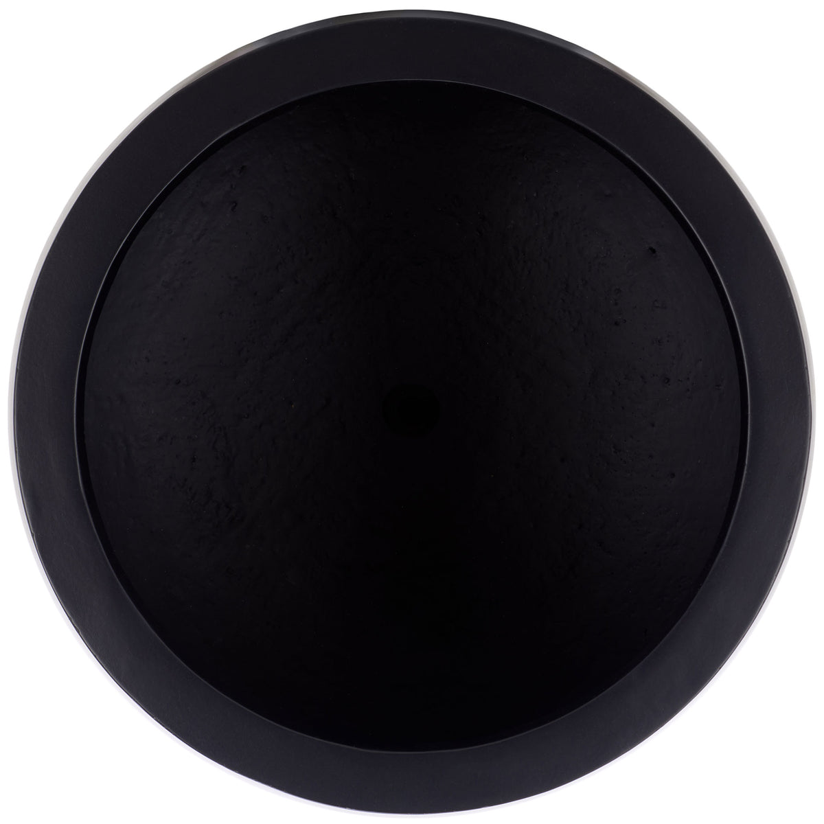 A broad black rim surrounds the planter's circular planting basin || PAT1545A || top_studio