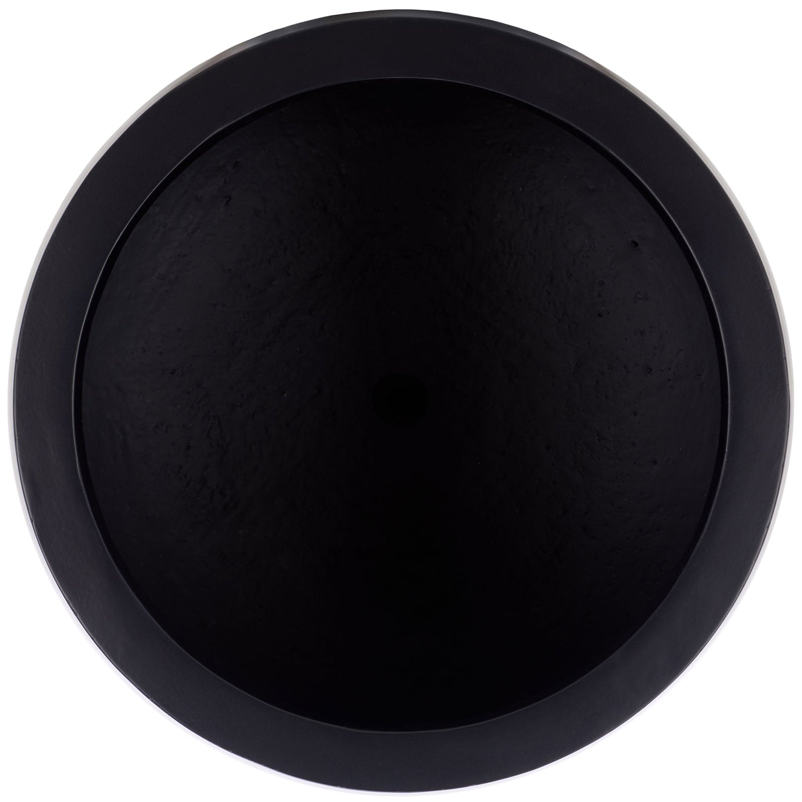 A broad black rim surrounds the planter's circular planting basin || PAT1545A || top_studio
