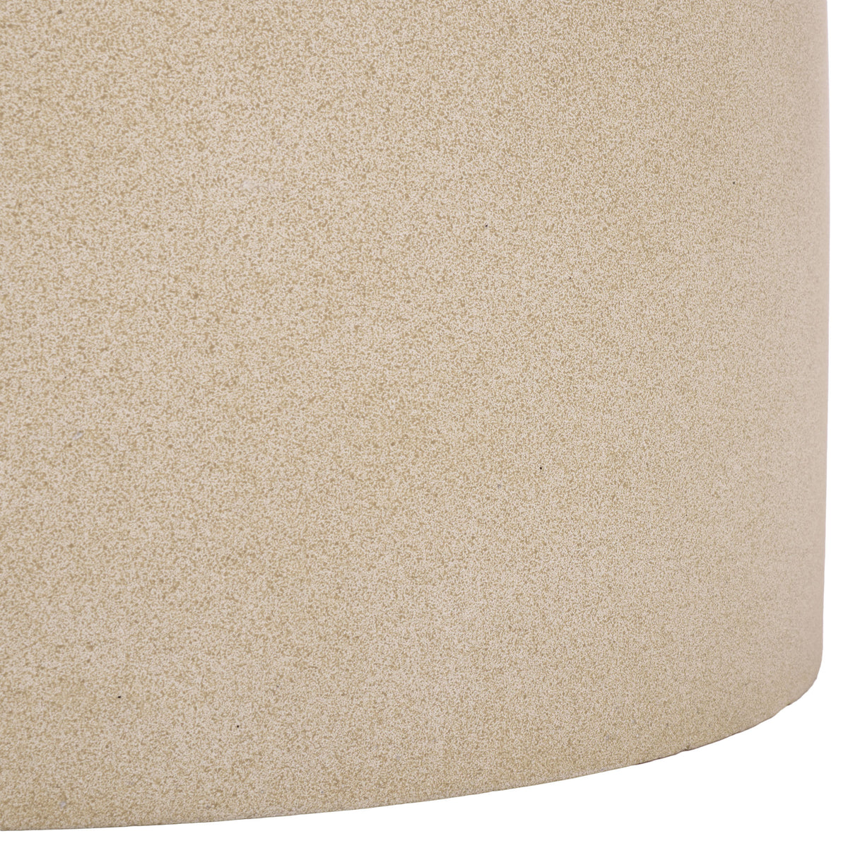 Rounded beige pedestal base has a subtly speckled, stone-like appearance. || PAT1546B || leg_studio
