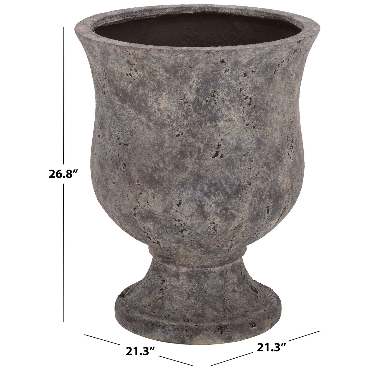 Large pedestal planter measures 21.3 inches wide and deep and 26.8 inches high || PAT1548A || dimension_studio