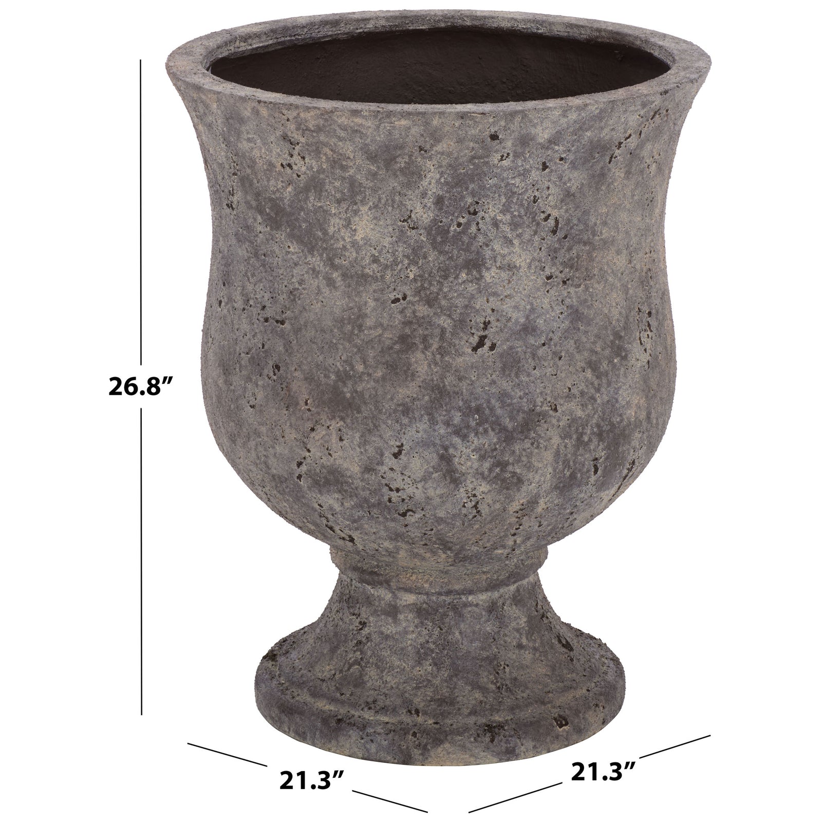 Large pedestal planter measures 21.3 inches wide and deep and 26.8 inches high || PAT1548A || dimension_studio