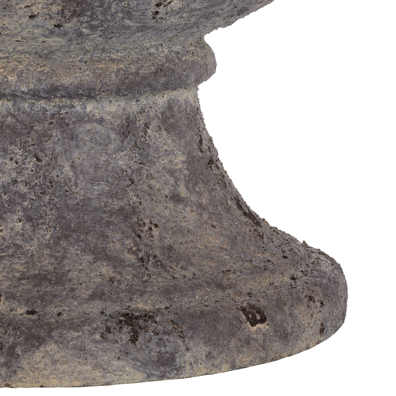 Substantial pedestal base echoes the planter's mottled antique brown finish || PAT1548A || leg_studio
