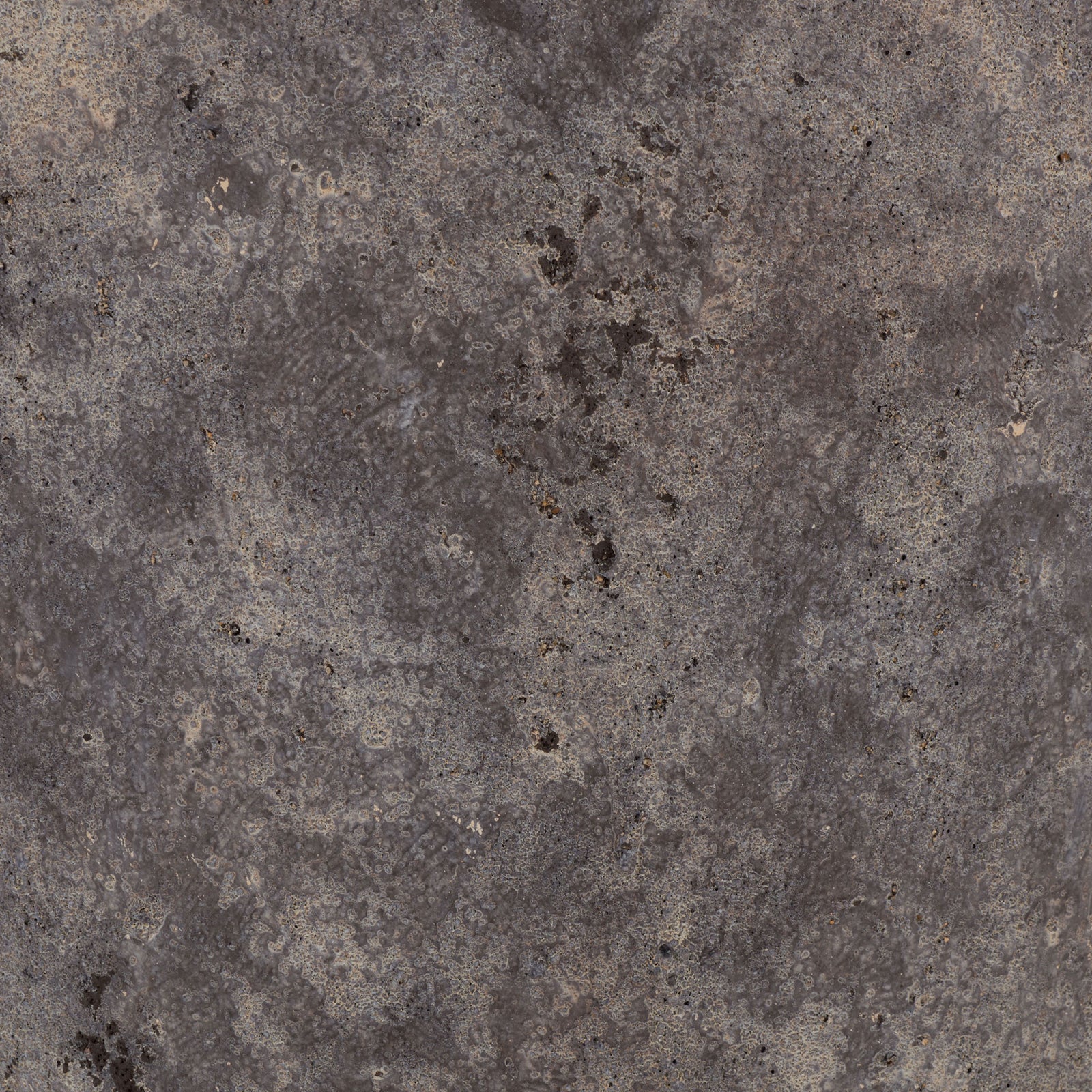 Antique brown ficonstone has a mottled gray-brown finish with rugged, pitted markings. || PAT1549A || swatch_studio