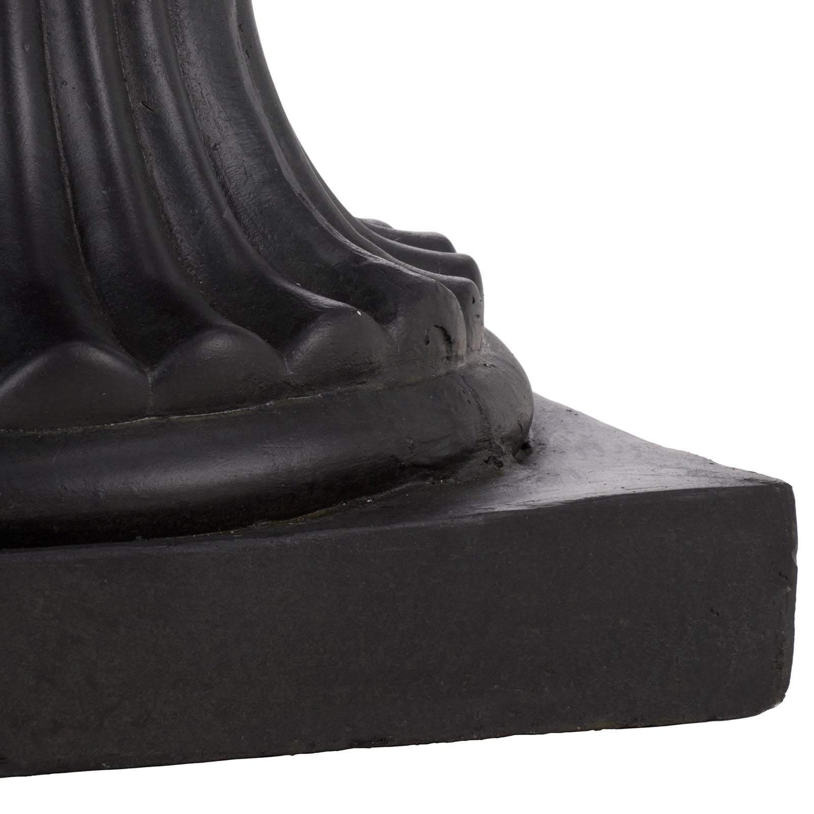 Sculpted fluting flows into a sturdy square base in a smooth black finish || PAT5046E || leg_studio