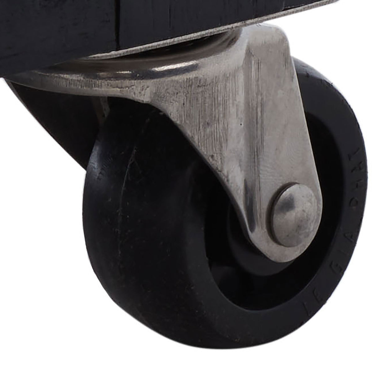 A black caster with a silver metal mount makes the cushion box easy to move || PAT7038D || leg_studio