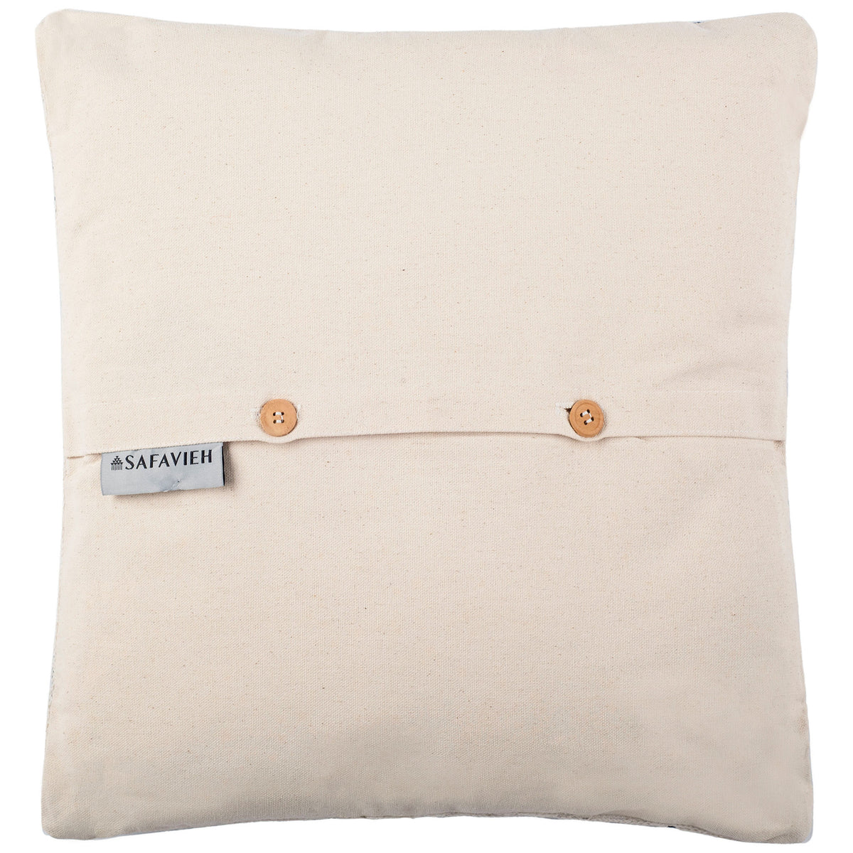 A smooth ivory fabric back features two tan buttons and a neat overlapping closure. || PIL102G-1818 || back_studio