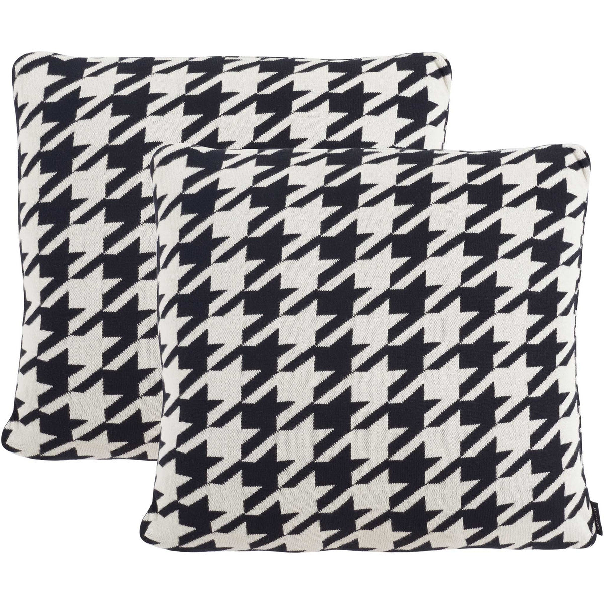 Two-piece pillow set featuring bold oversized houndstooth pattern in a soft cotton-poly blend || PLS400A-1818-SET2 || back_multi_studio