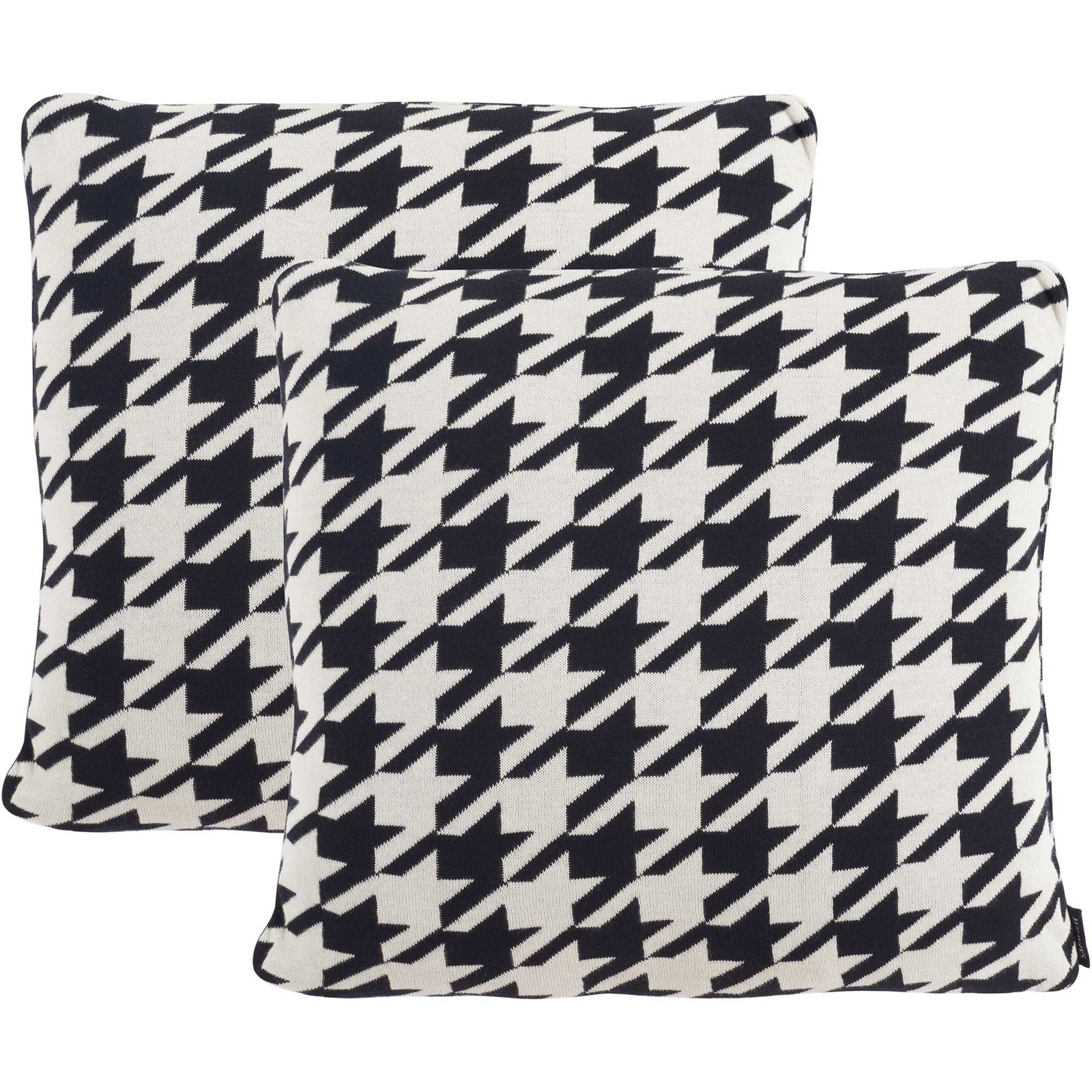 Two-piece pillow set featuring bold oversized houndstooth pattern in a soft cotton-poly blend || PLS400A-1818-SET2 || back_multi_studio