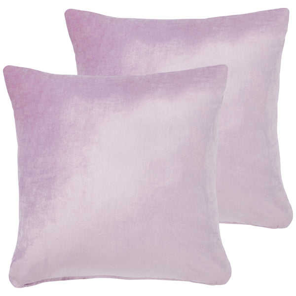 A pair of 22-inch lavender pillows lends gentle color and a softly luminous finish. || PLS500D-2222-SET2 || front_multi_studio