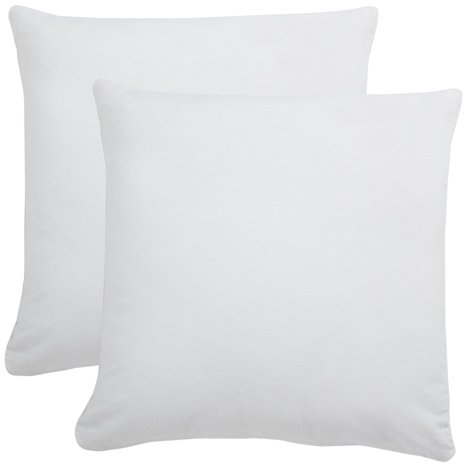 Two square ivory pillows reverse to smooth white cotton with neat edge seams || PLS503A-2222-SET2 || back_multi_studio