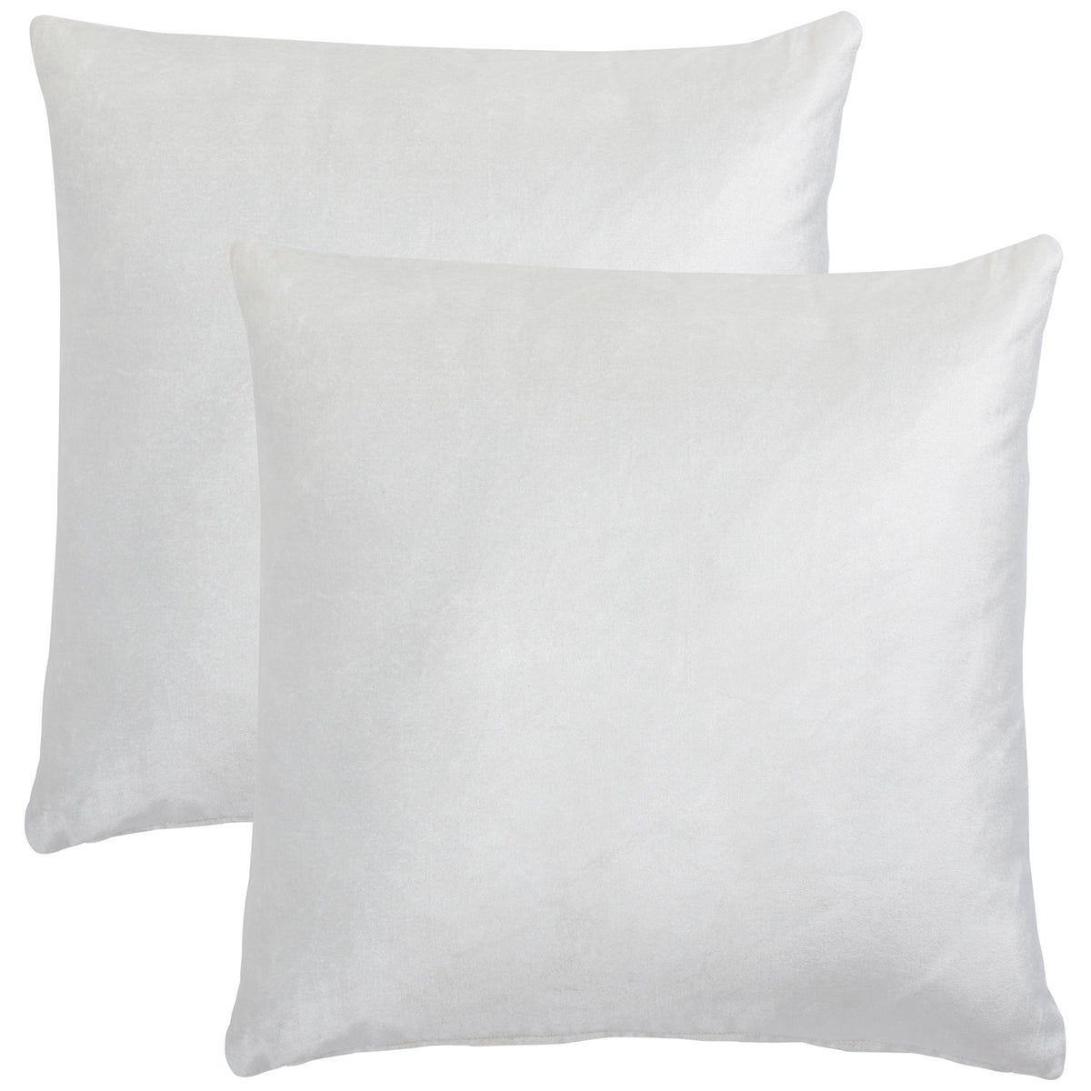 A pair of 22-inch ivory pillows blends a gentle sheen with versatile neutral color || PLS503A-2222-SET2 || front_multi_studio
