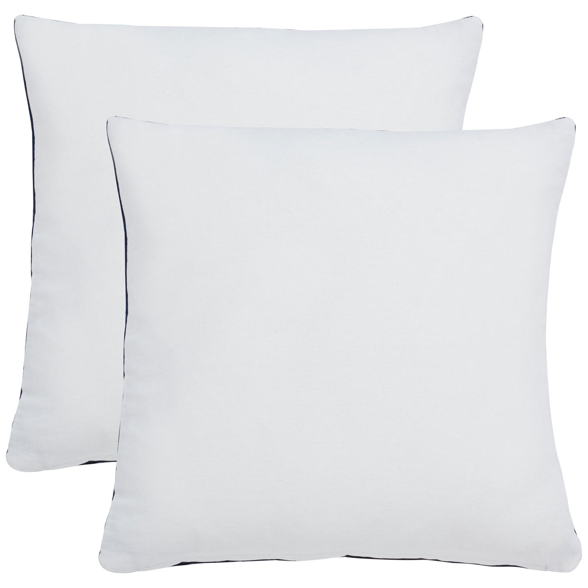 Bright white cotton backs contrast with the fine navy edges of this pillow pair || PLS503C-1818-SET2 || back_multi_studio