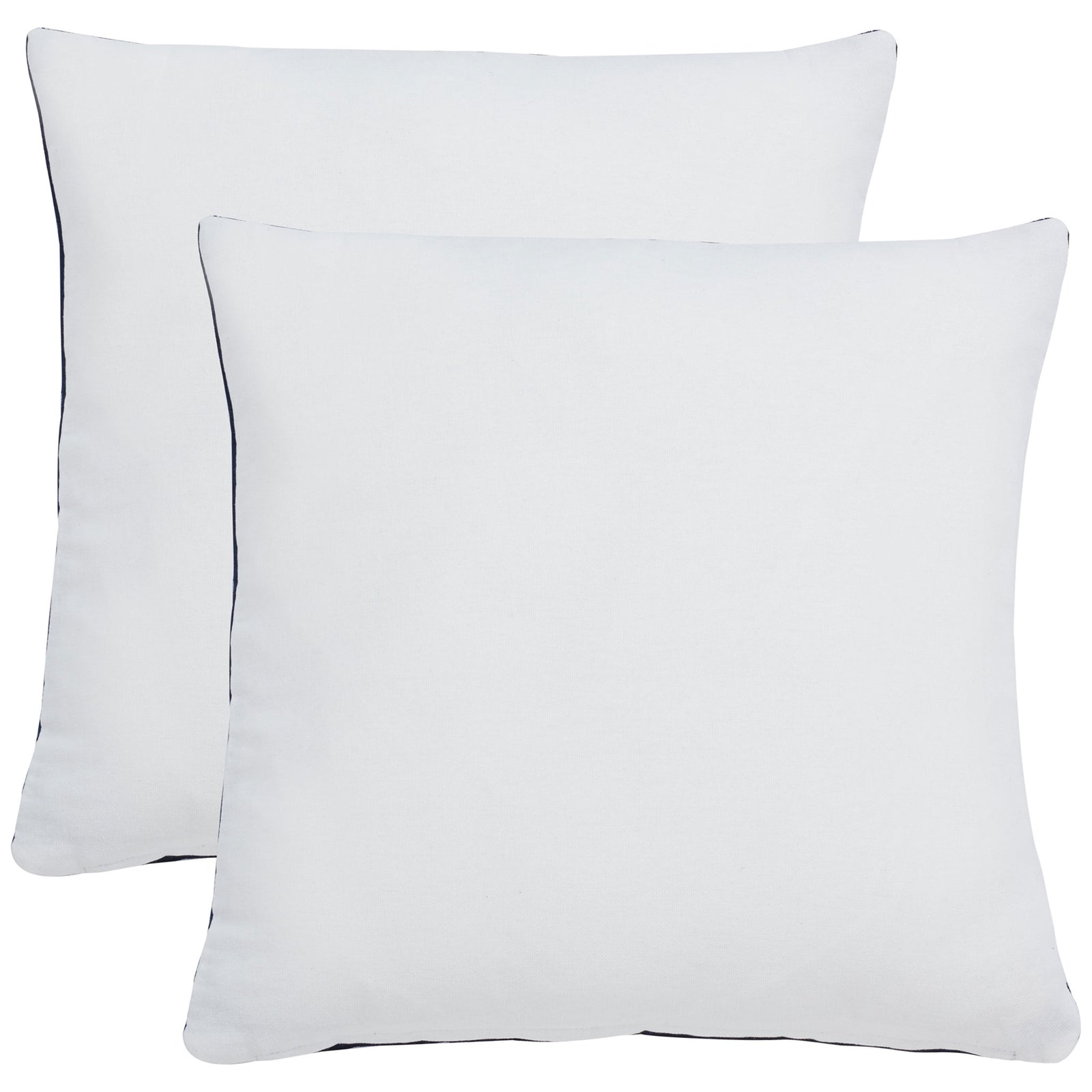 Bright white cotton backs contrast with the fine navy edges of this pillow pair || PLS503C-1818-SET2 || back_multi_studio