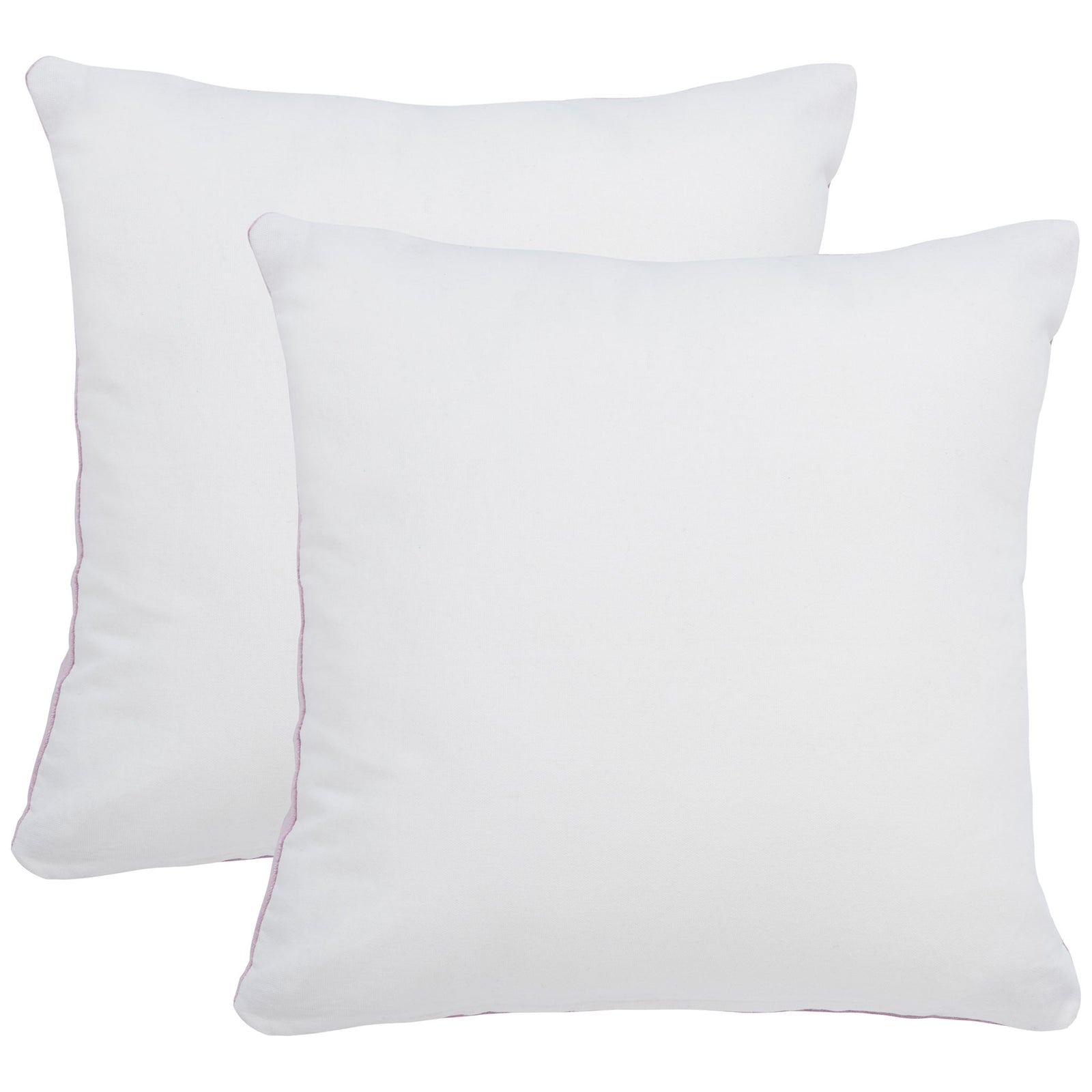 The lavender pillow pair reverses to smooth white cotton backs and subtle colored edges || PLS503D-2222-SET2 || back_multi_studio
