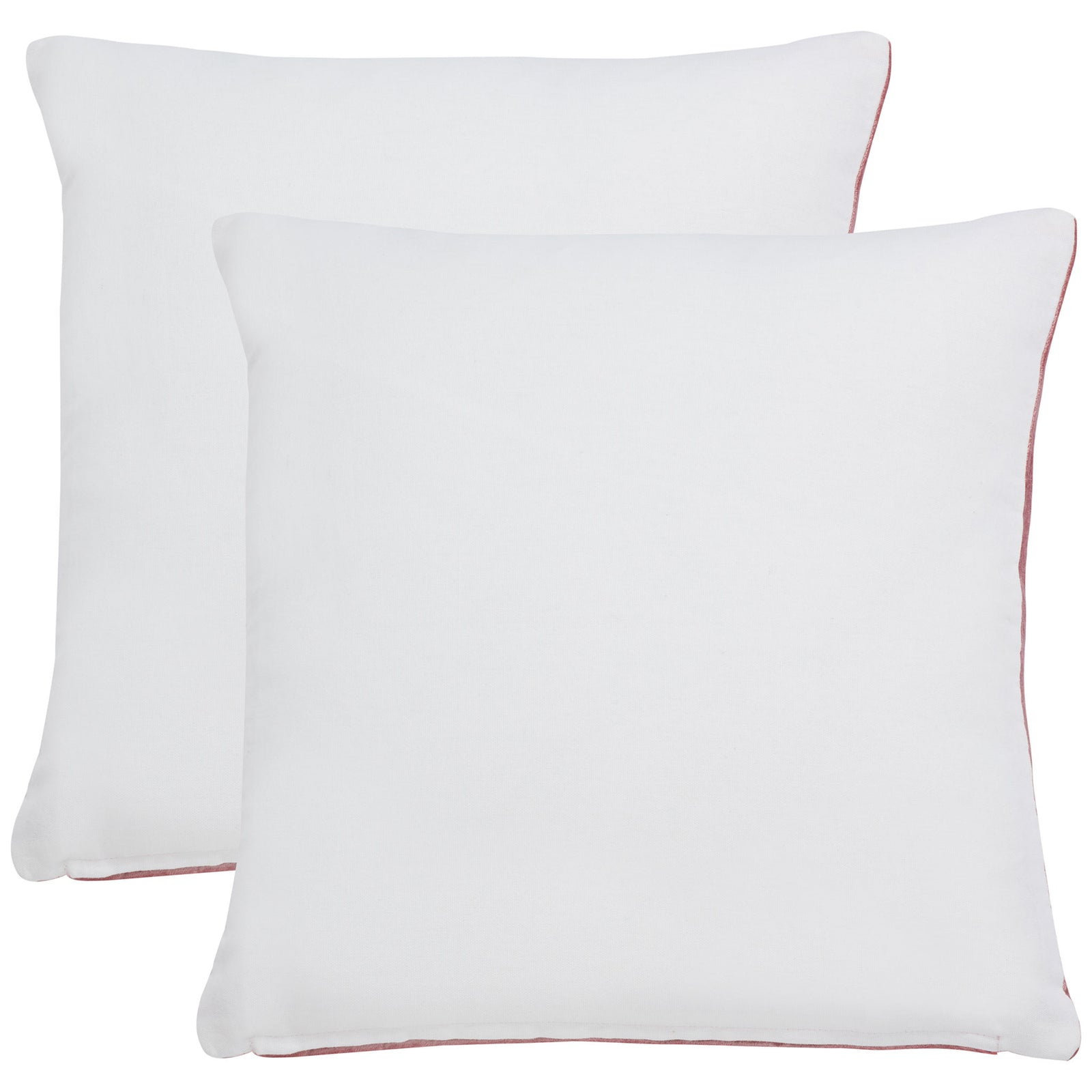 Two pink pillows reverse to smooth white cotton backs with narrow blush seams || PLS503F-2222-SET2 || back_multi_studio