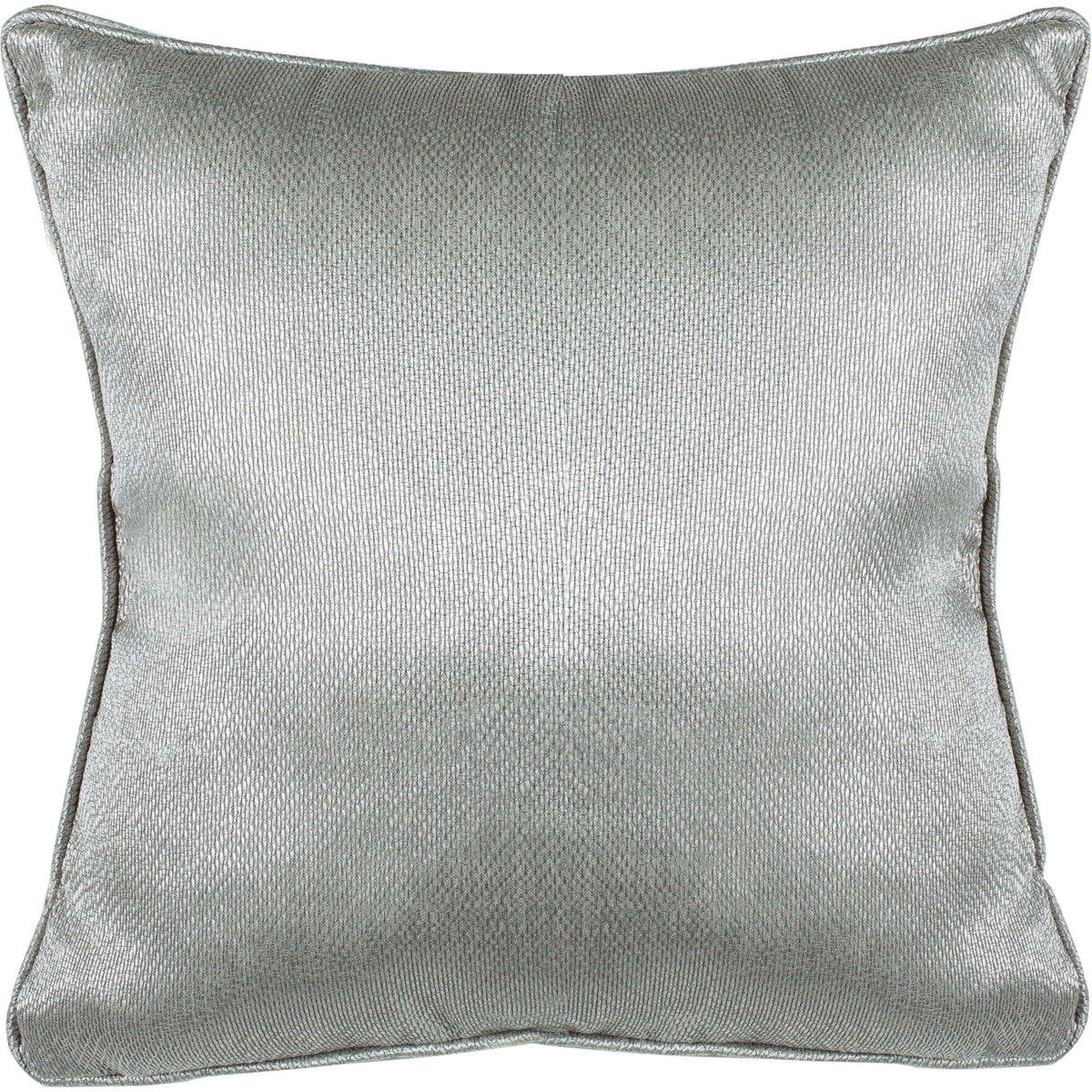 Silvery gray pillow with a softly shimmering face and tailored silhouette || PLS7079A-1818 || front_studio