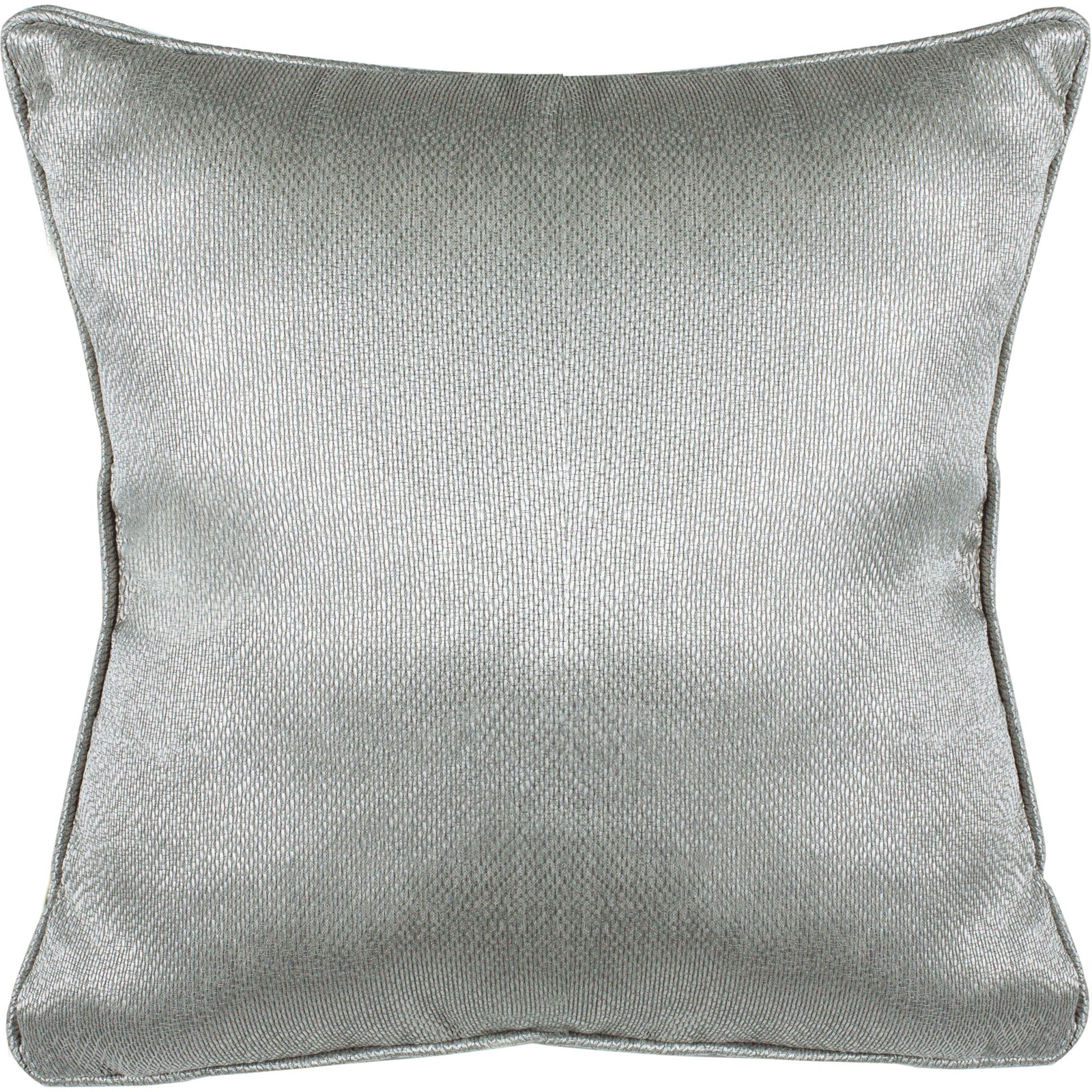 Silvery gray pillow with a softly shimmering face and tailored silhouette || PLS7079A-1818 || front_studio