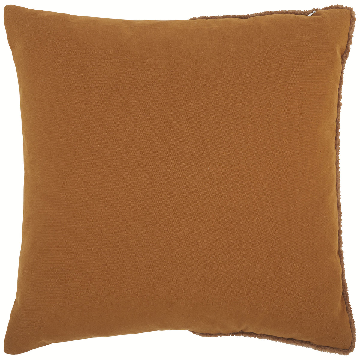 Solid camel pillow back has a smooth woven finish and soft square edges. || PLS7221B-2020 || back_studio