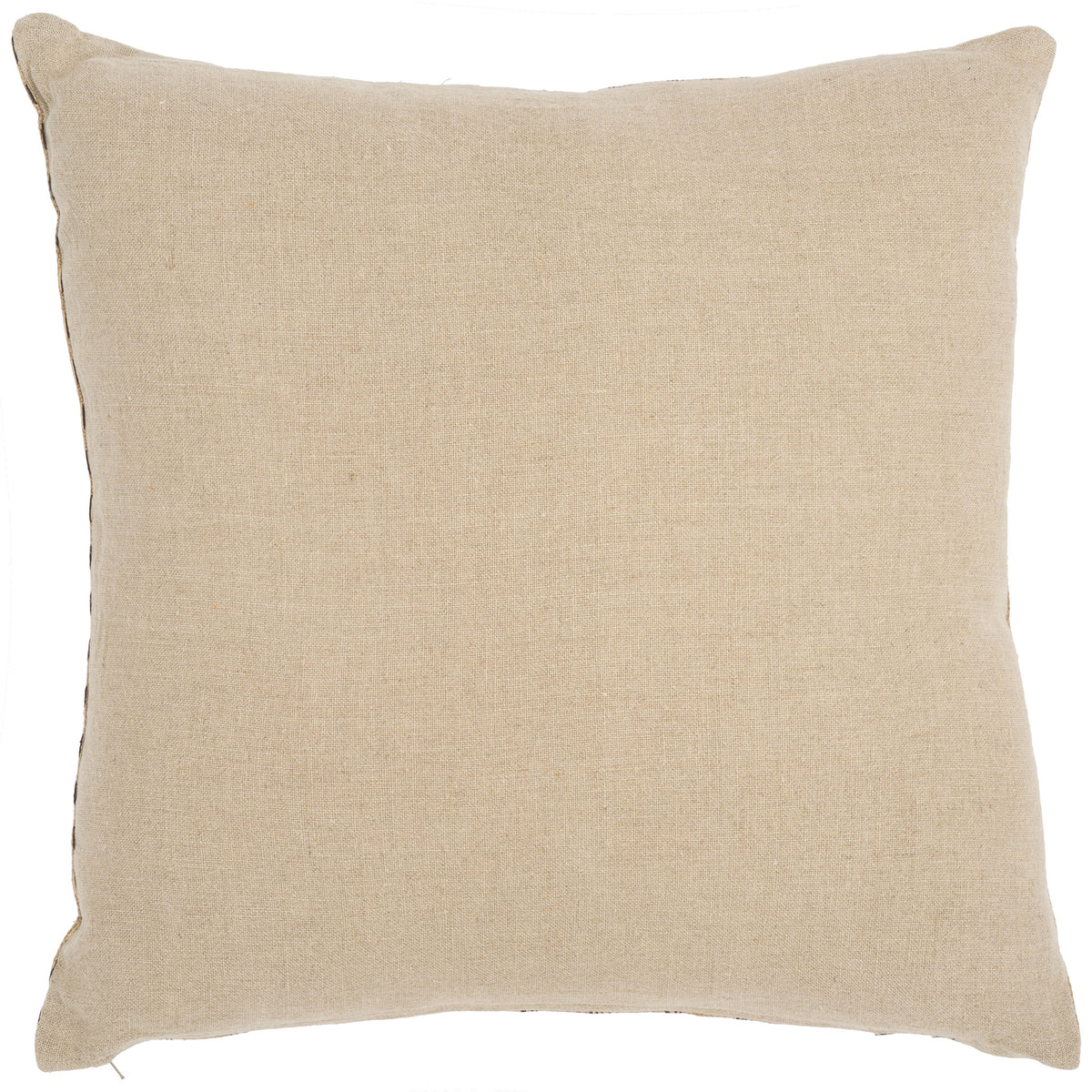 Solid natural linen backing gives the square pillow a soft, understated finish. || PLS8011A-2424 || back_studio