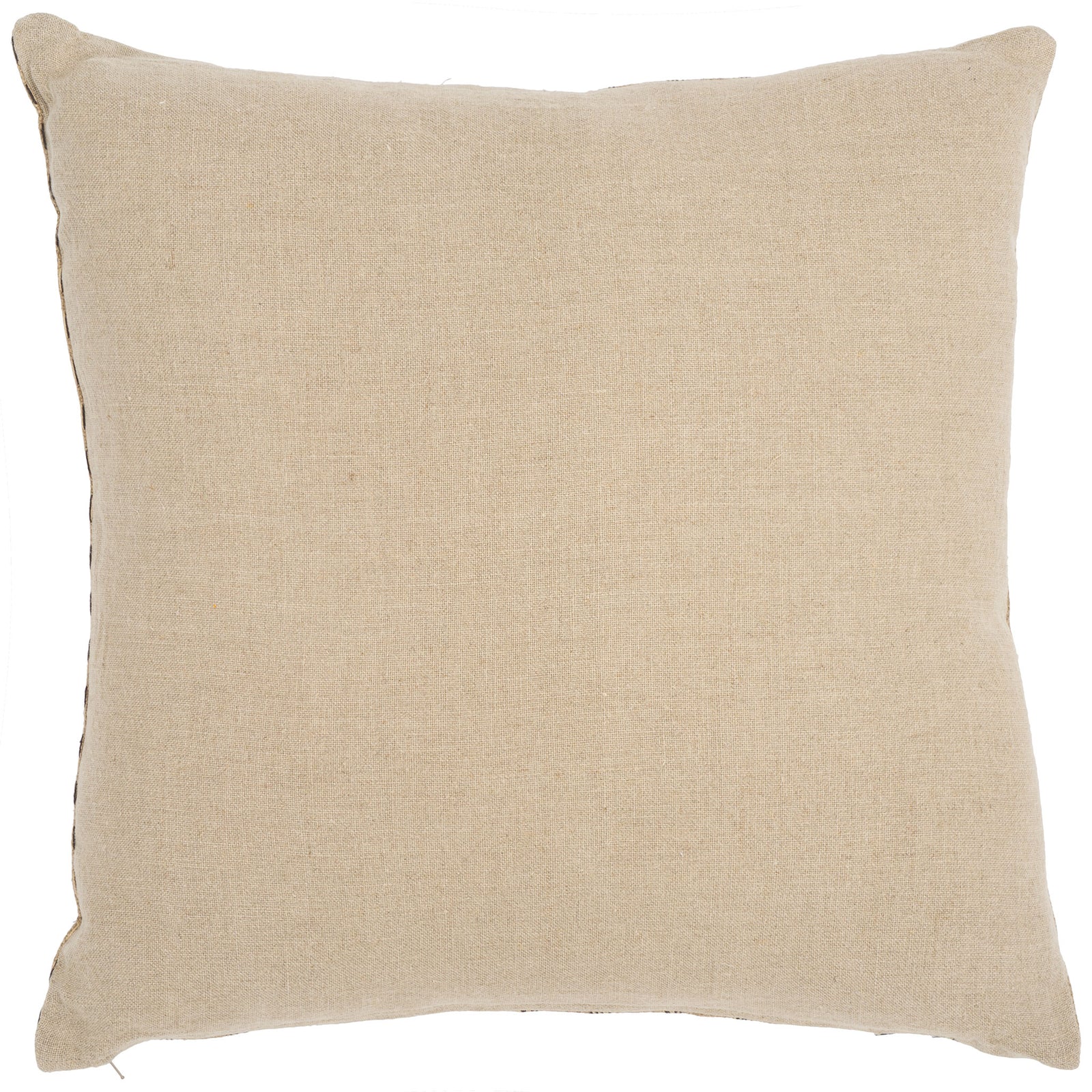 Solid natural linen backing gives the square pillow a soft, understated finish. || PLS8011A-2424 || back_studio