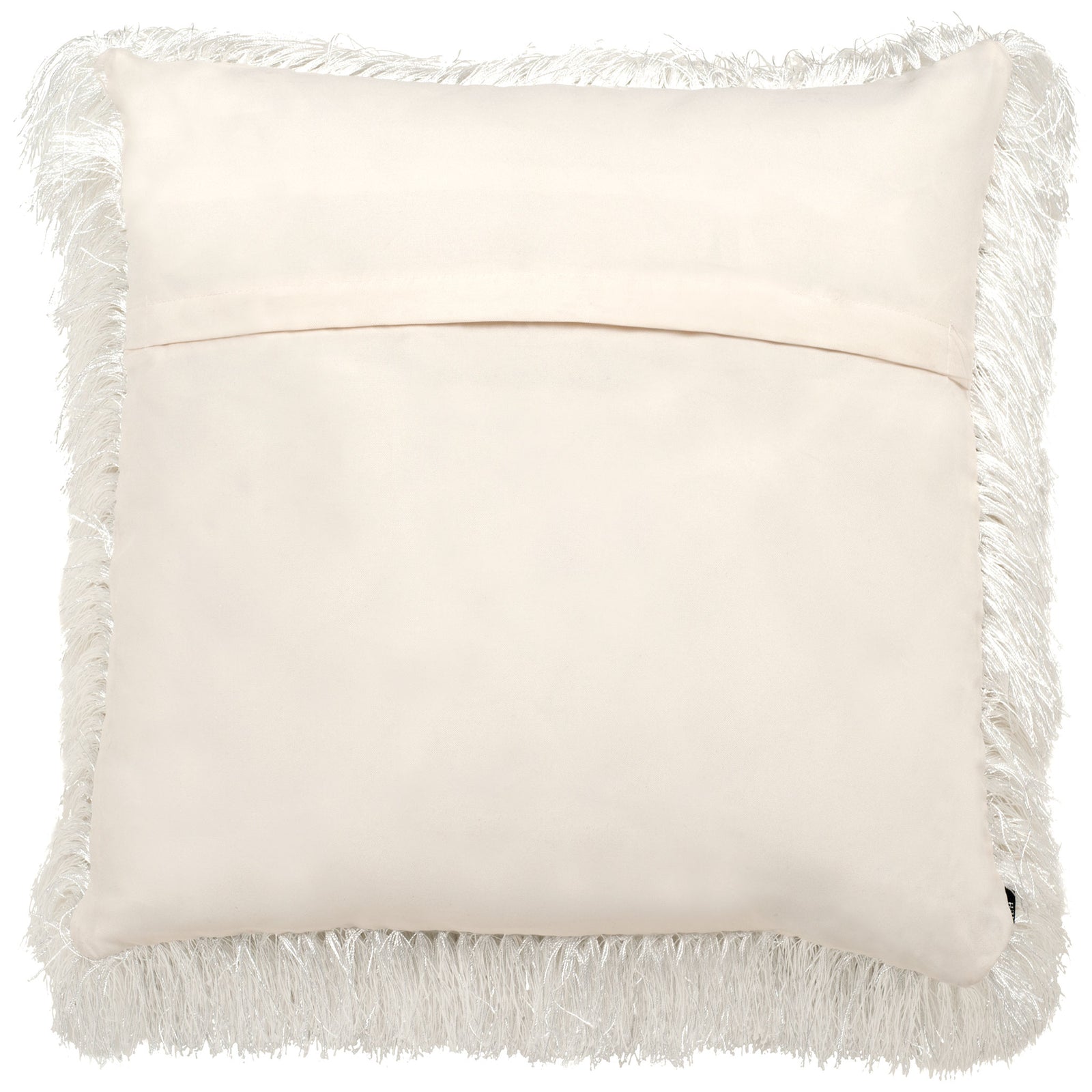 Smooth pearl backing contrasts with the pillow's shaggy edges || PPL210A-2020 || back_studio