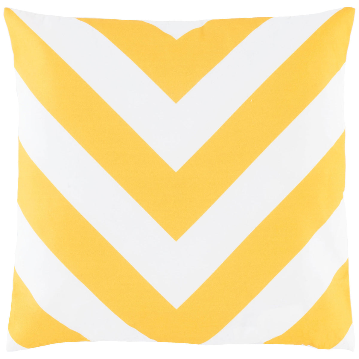 Sunny yellow and white chevrons brighten this square outdoor accent pillow. || PPL262E-1818 || front_studio