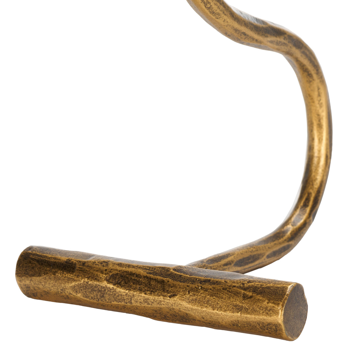 A sturdy, rounded crossbar foot anchors the candlestick's textured gold metal stem. || RDC2500A-SET2 || leg_studio