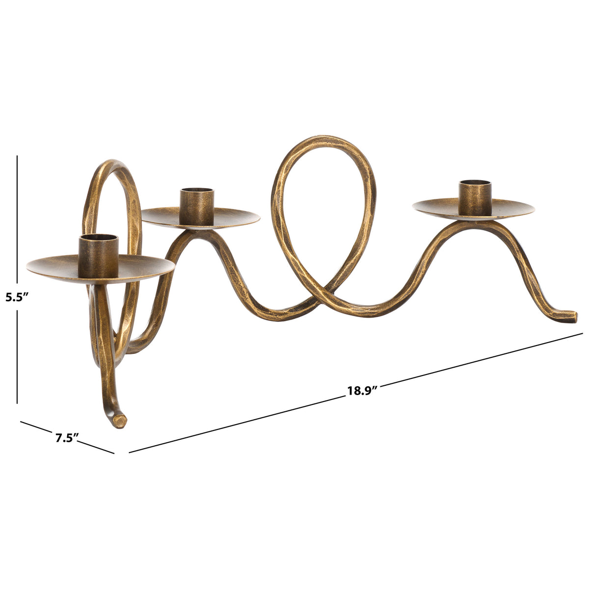 This three-candle centerpiece measures 18.9 inches wide, 7.5 inches deep, and 5.5 inches high || RDC2501A || dimension_studio