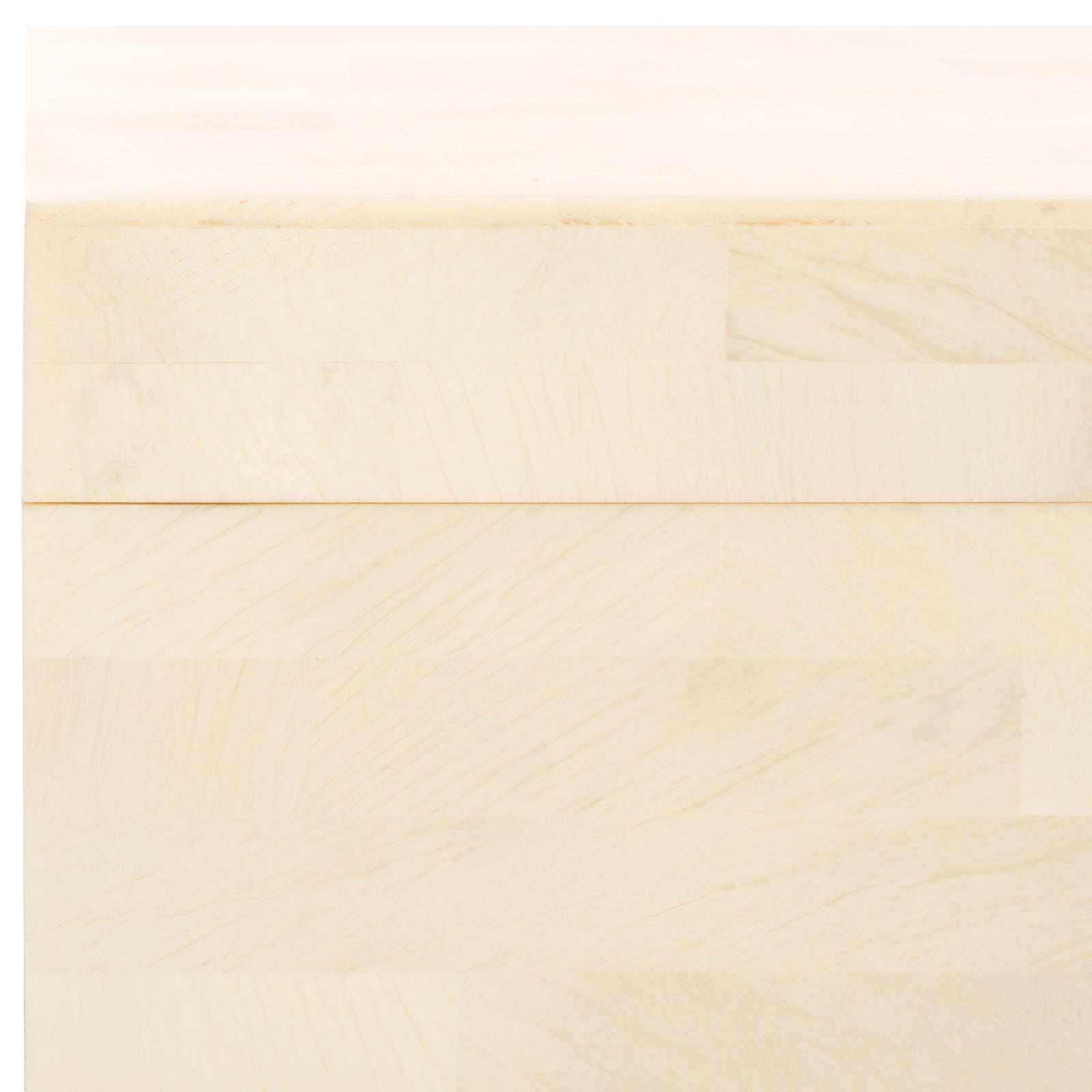 Subtle ivory grain and a crisp lid seam give the decorative box its understated faux-bone appeal. || RDC5002A-SET2 || detail_studio