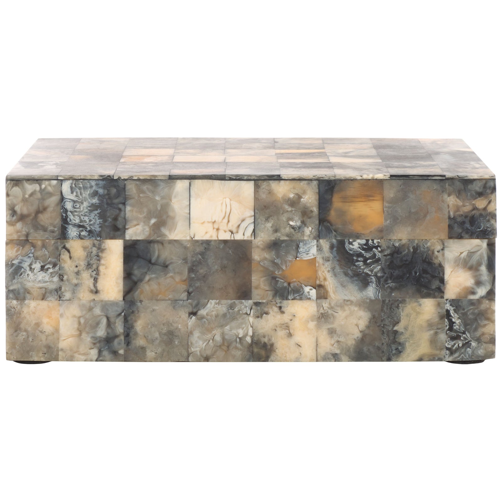 The larger box pairs a rectangular silhouette with an intricate faux-stone mosaic. || RDC5004A-SET2 || front_partial_studio