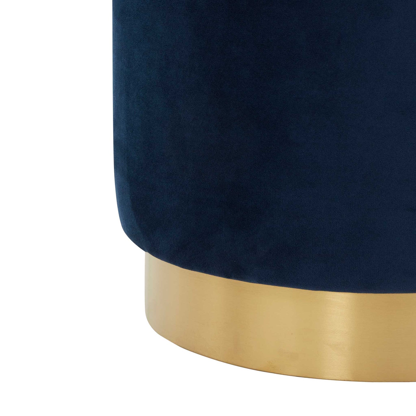 Elyse Ottoman Navy/Brass