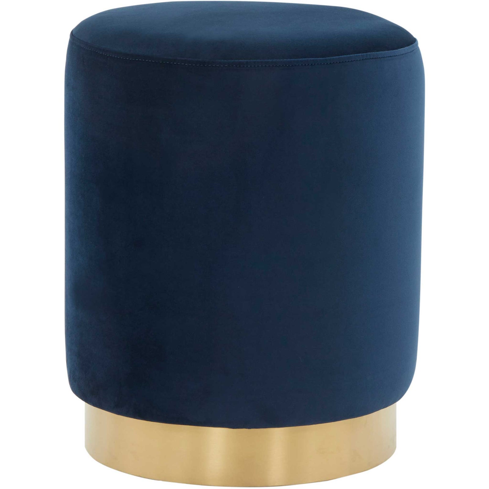 Elyse Ottoman Navy/Brass