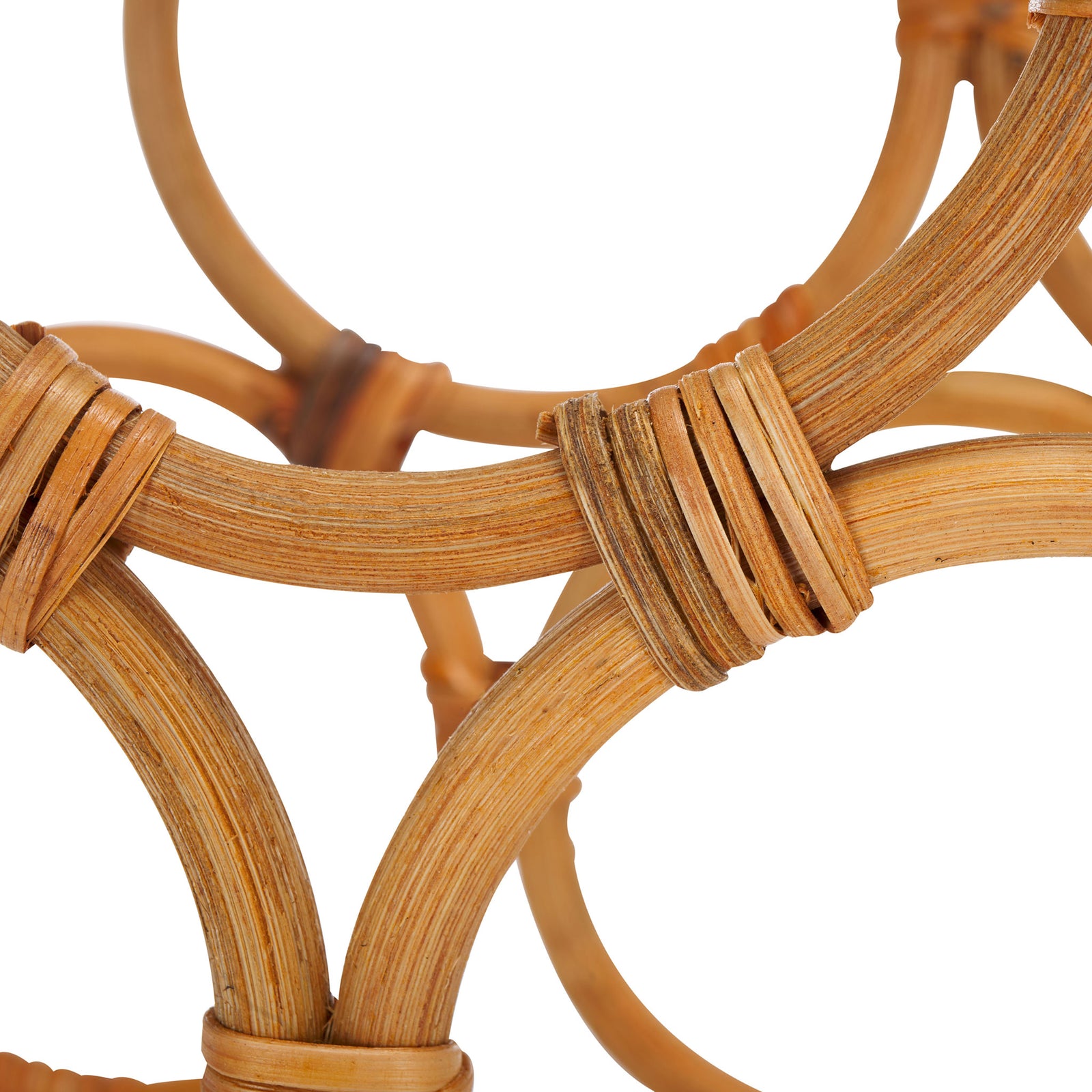 Natural rattan grain and layered bindings bring warmth and texture to the wine rack || STG1801A || swatch_studio