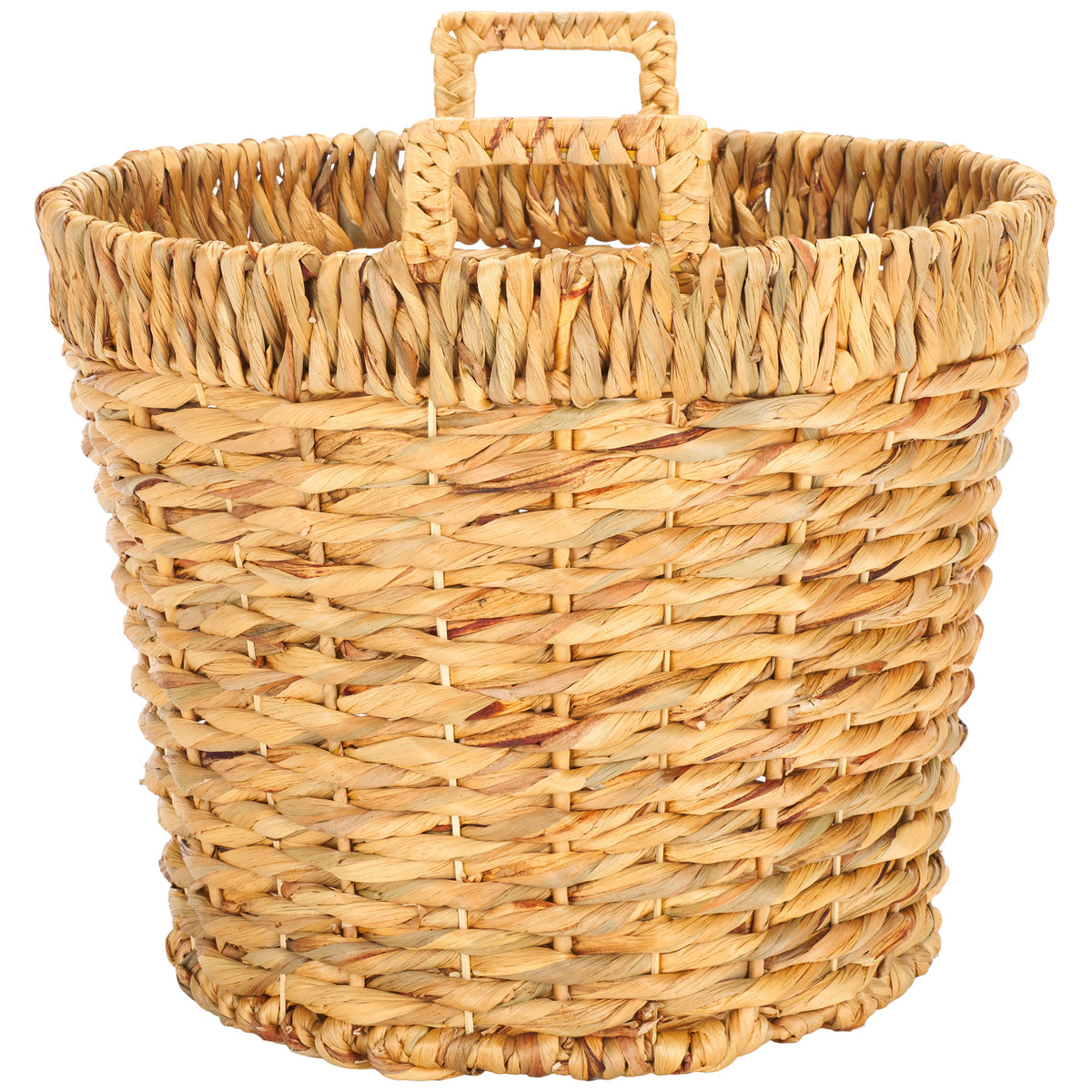 Two wrapped loop handles rise from the tight weave for easy lifting and carrying. || STG1807A || side_partial_studio