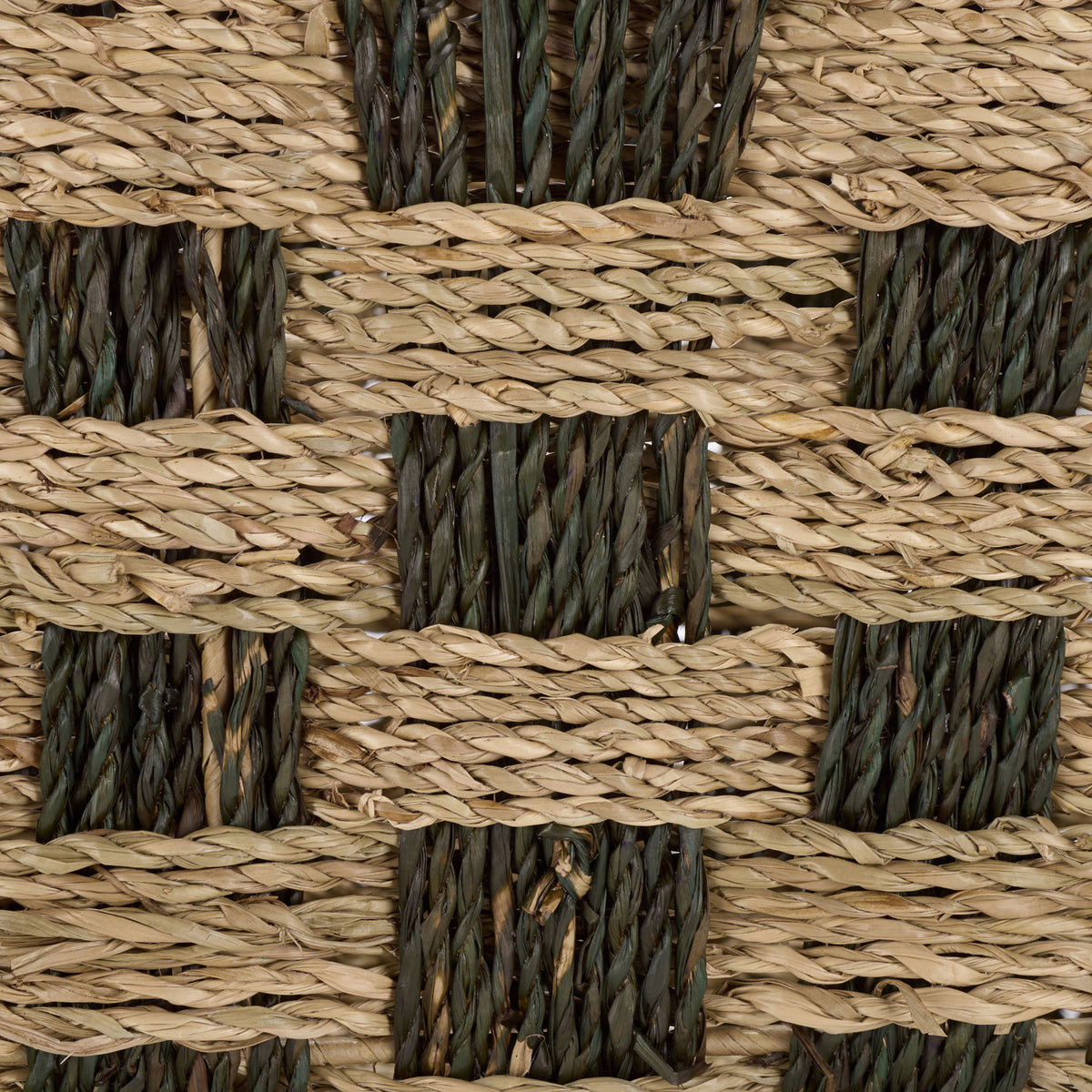 Two shades of seagrass interlace in a richly textured checkerboard pattern. || STG1826A-SET3 || swatch_studio