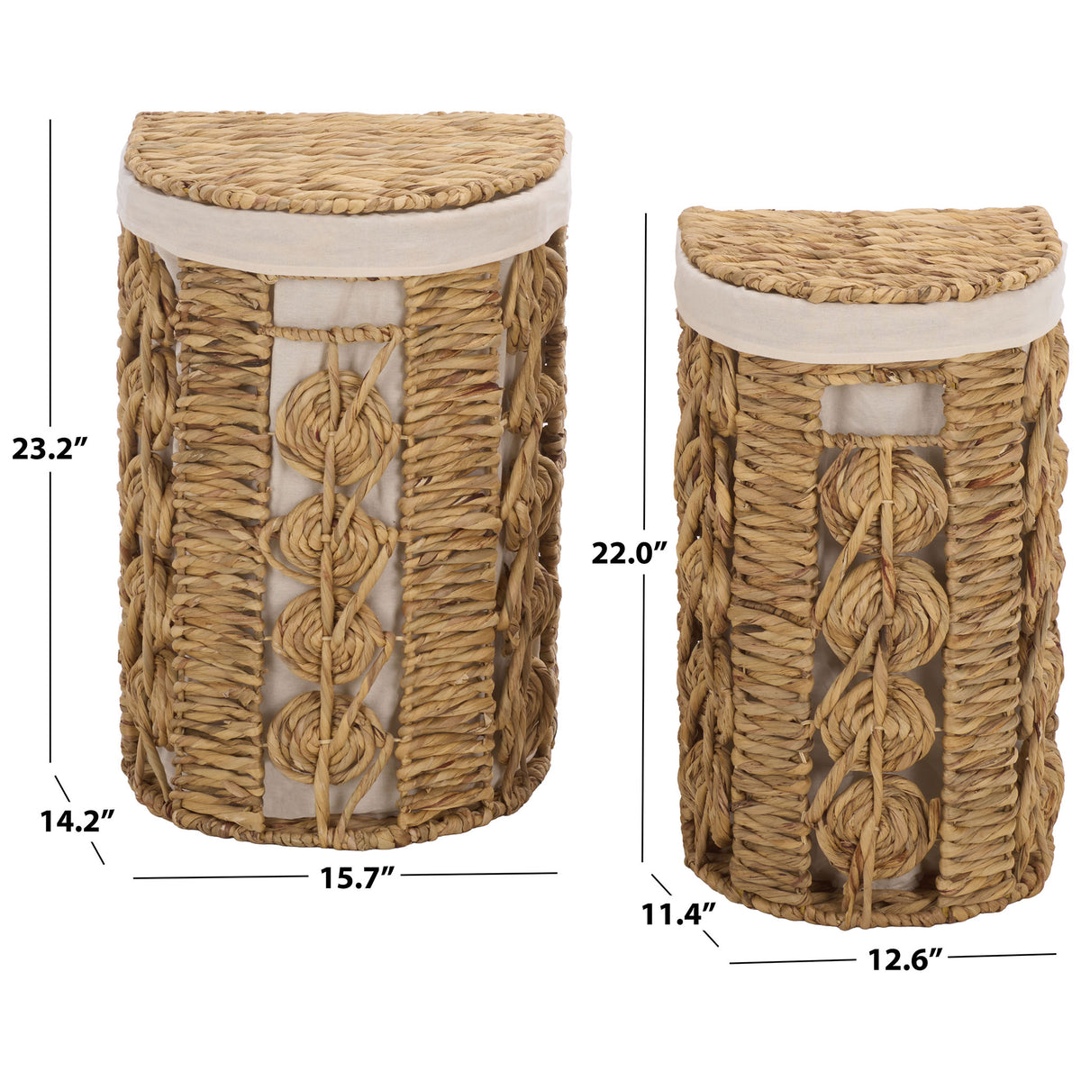 Two coordinated sizes, 23.2 and 22 inches tall, make woven storage easy to mix and match. || STG1831A-SET2 || dimension_studio