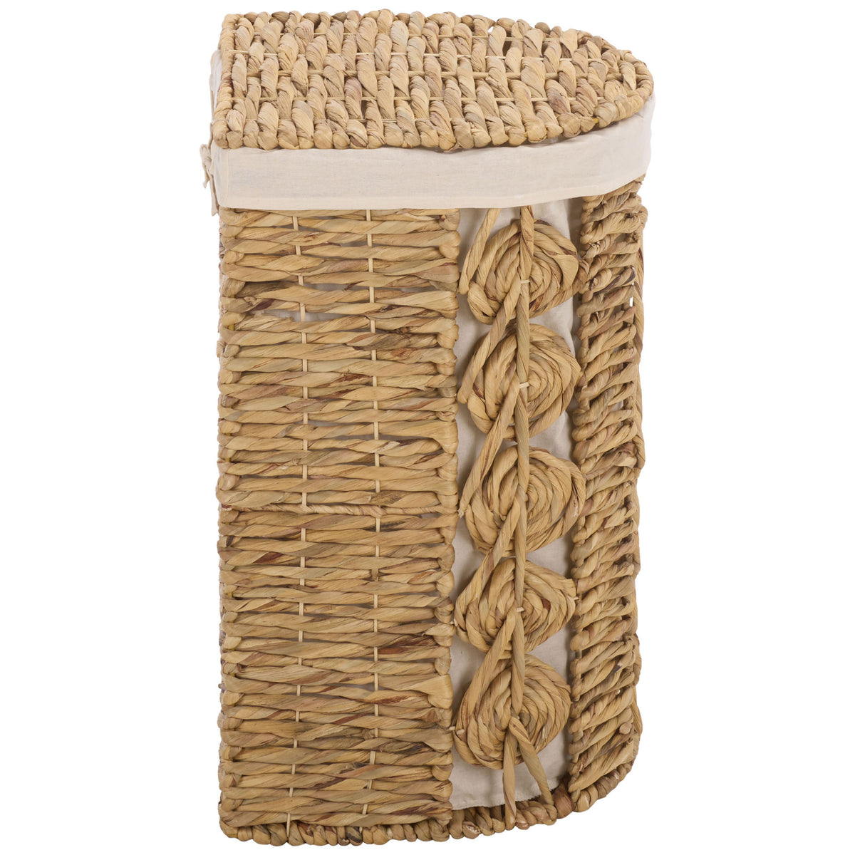 A compact woven basket adds braided loops and a soft ivory rim to everyday storage. || STG1831A-SET2 || side_partial_studio