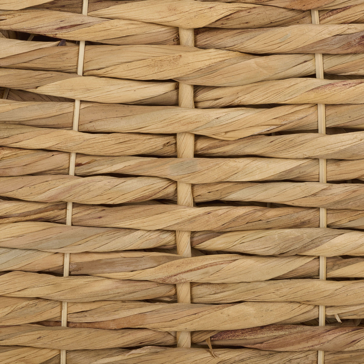 Naturally varied water hyacinth fibers form a richly textured weave in warm tan tones. || STG1831A-SET2 || swatch_studio