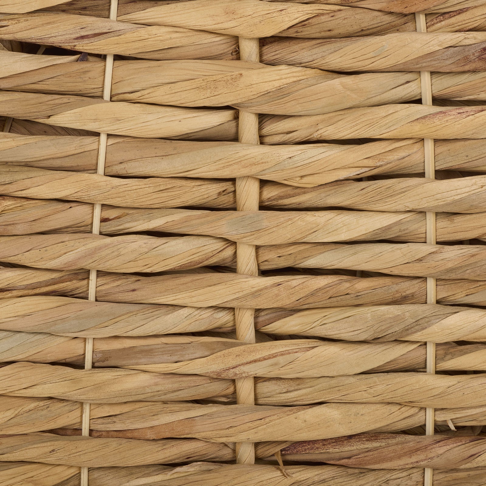 Naturally varied water hyacinth fibers form a richly textured weave in warm tan tones. || STG1831A-SET2 || swatch_studio