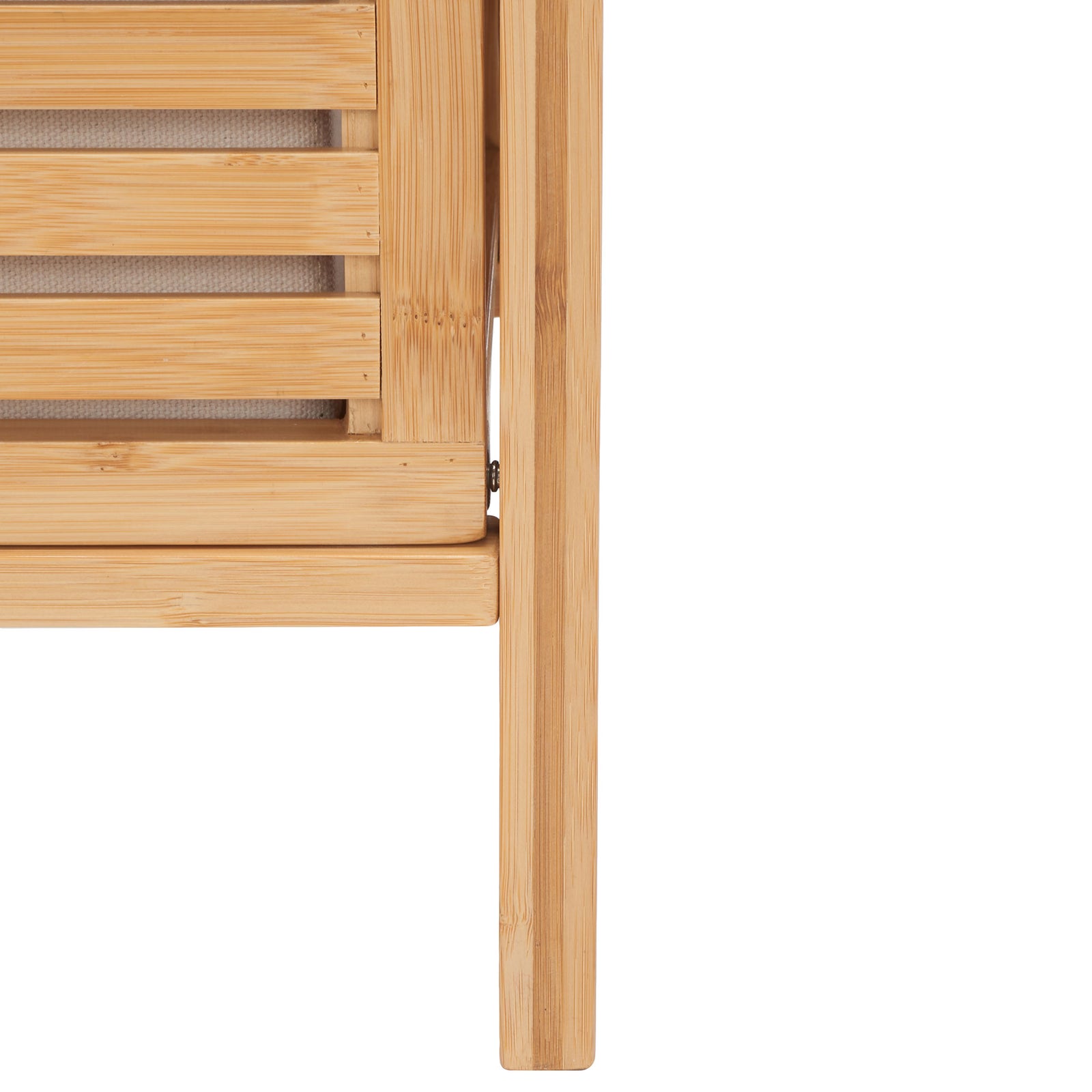 Straight bamboo legs raise the slatted hamper above the floor for a light, open look || STG1903A || leg_studio