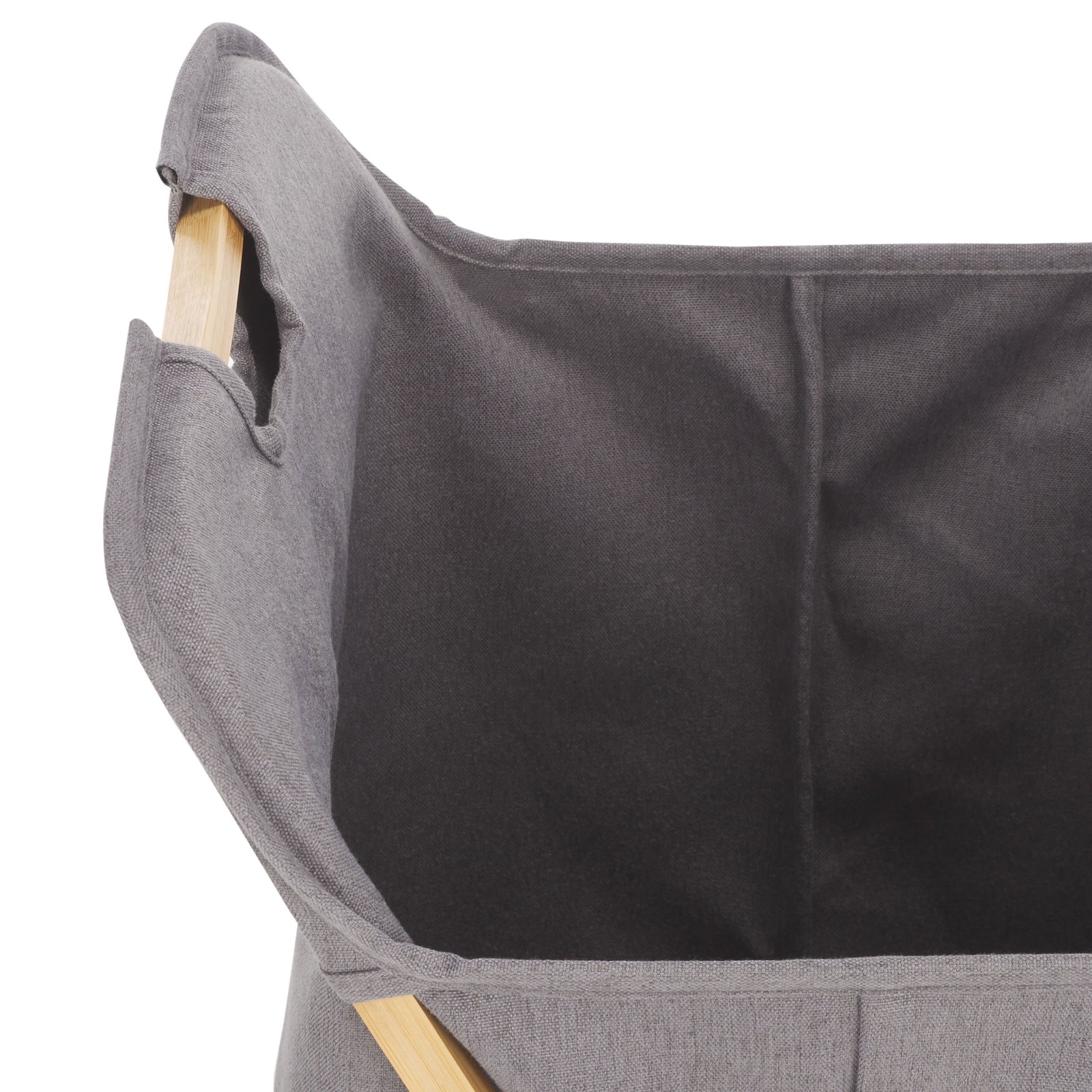 Dark inner fabric and a stitched gray rim give the removable laundry bag a finished look. || STG1906A || storage_studio