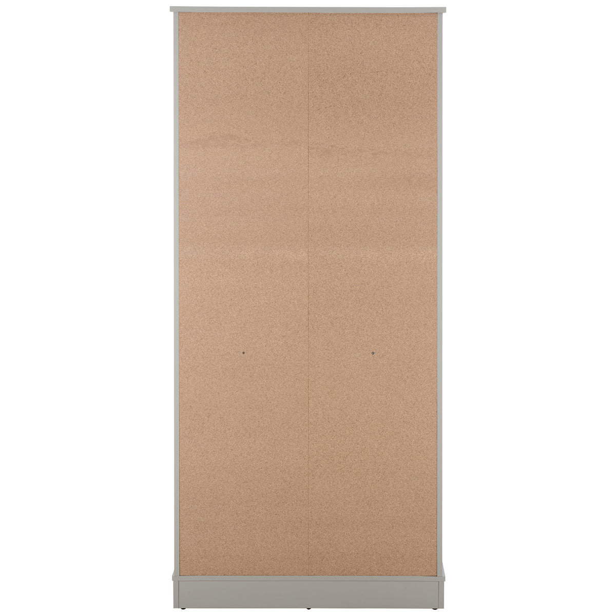 A natural-toned back panel contrasts with the light gray frame and broad plinth base. || STG3102A-2BX || back_studio