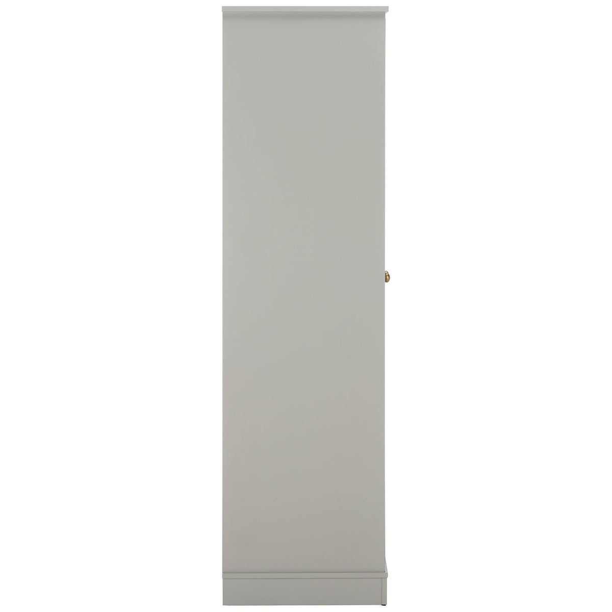 Smooth light gray side panels pair with an overhanging top and matching plinth. || STG3102A-2BX || side_studio