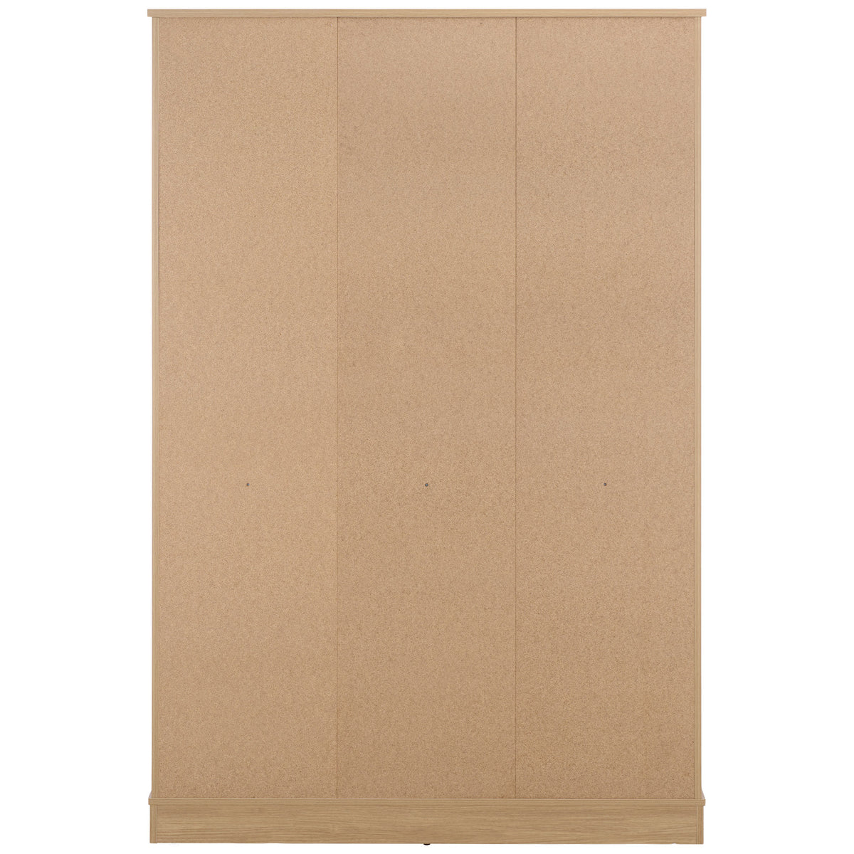 A wide tan back panel sits inside a natural wood-look frame above a matching plinth. || STG3103B-3BX || back_studio