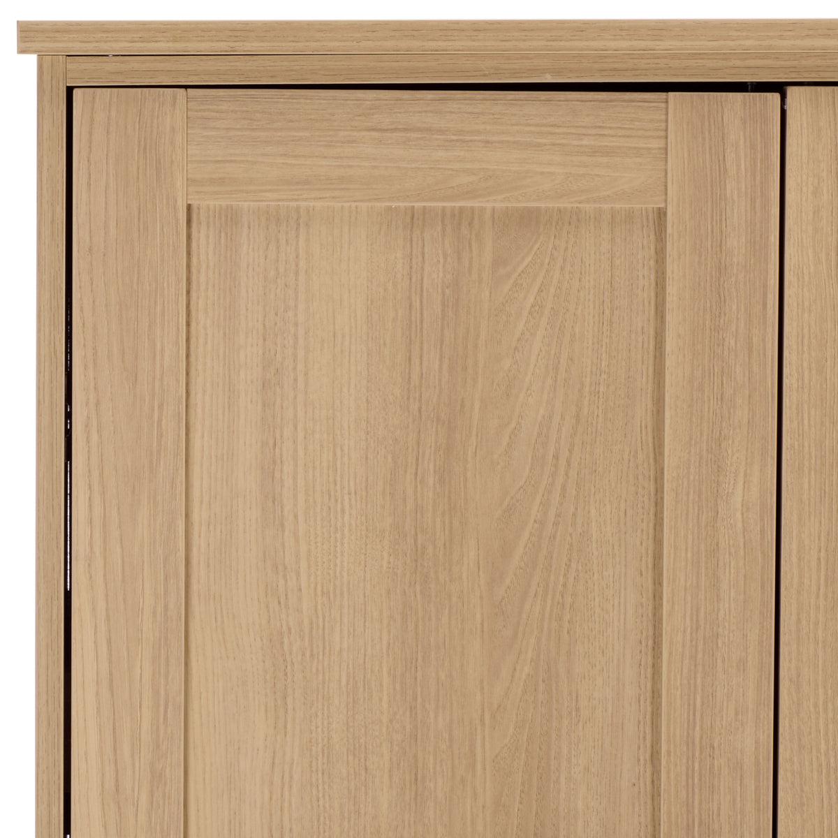 Subtle wood-grain pattern enriches the framed door panels and slim top ledge. || STG3103B-3BX || detail_studio