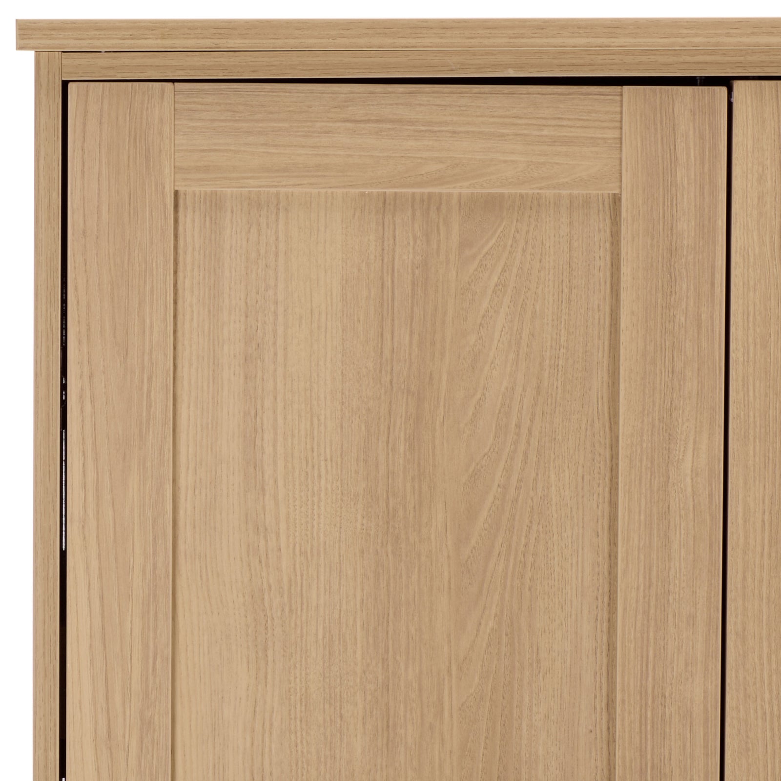 Subtle wood-grain pattern enriches the framed door panels and slim top ledge. || STG3103B-3BX || detail_studio