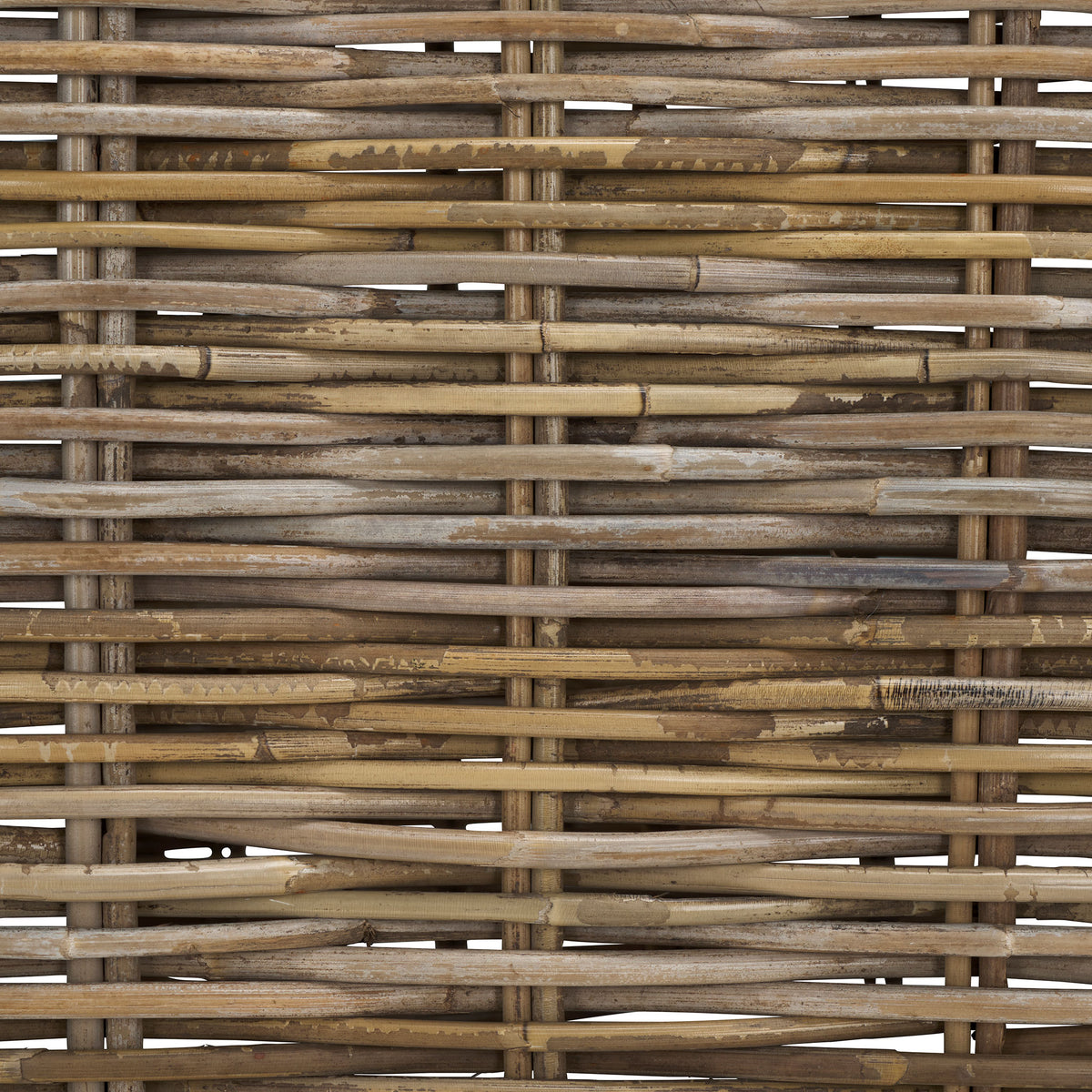 Varied tan and gray tones create earthy depth in the trunk's textured rattan weave. || STG6506A || swatch_studio