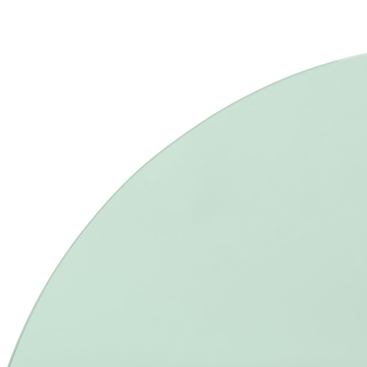 A softly curved edge highlights the pale green tint of the tempered glass. || STG7300A || detail_studio